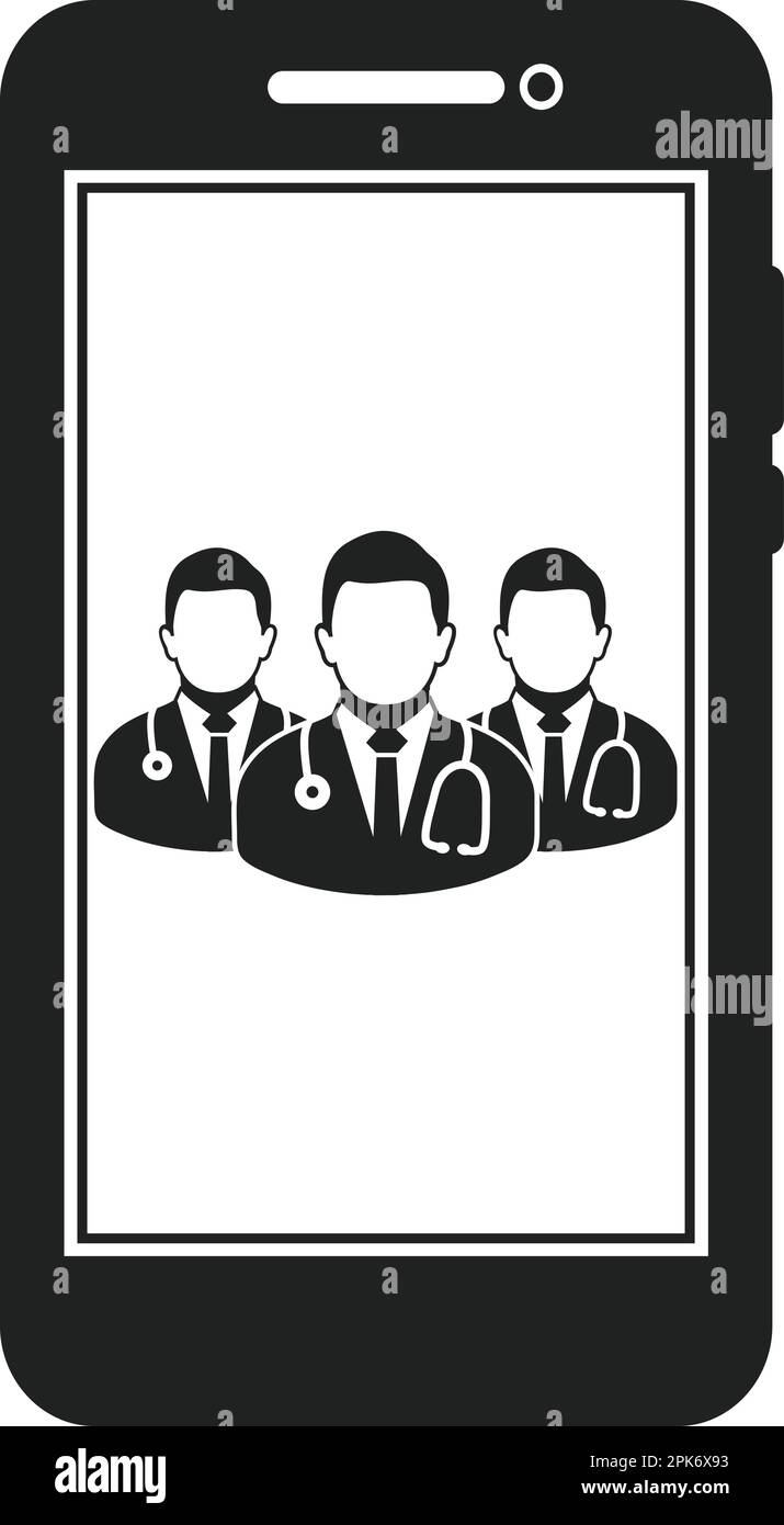 Online Medical Team Icon. Flat style vector EPS Stock Vector Image ...