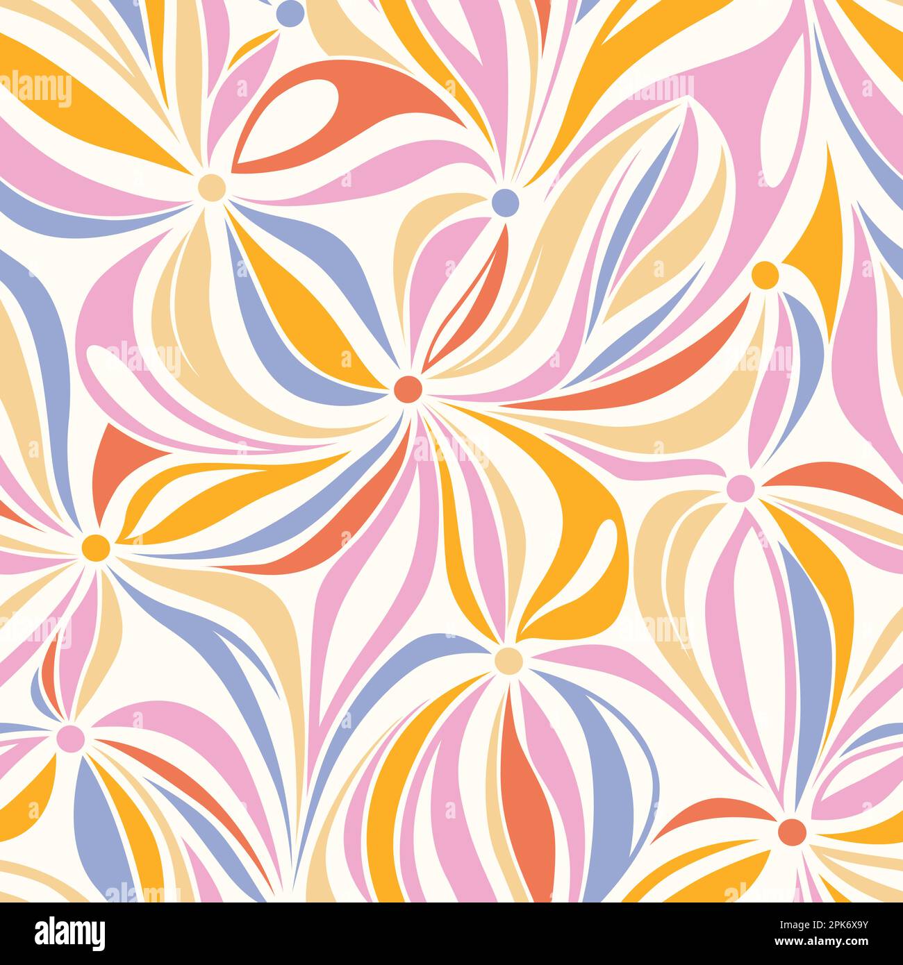 Abstract Retro floral seamless pattern. Vector illustration background Stock Vector