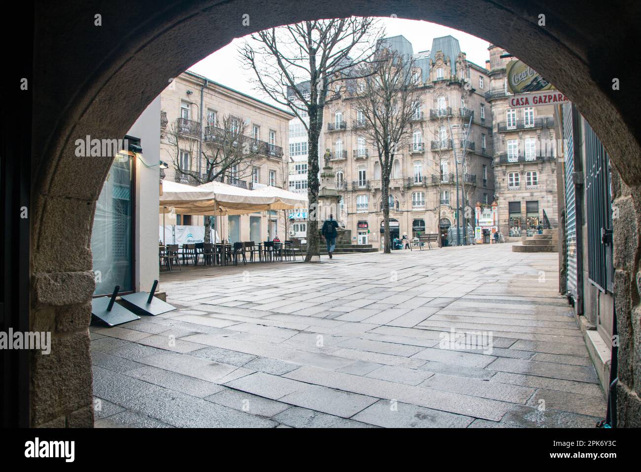 At Vigo, Spain,  on february 2022, historic center of the beautiful town in Galicia Stock Photo