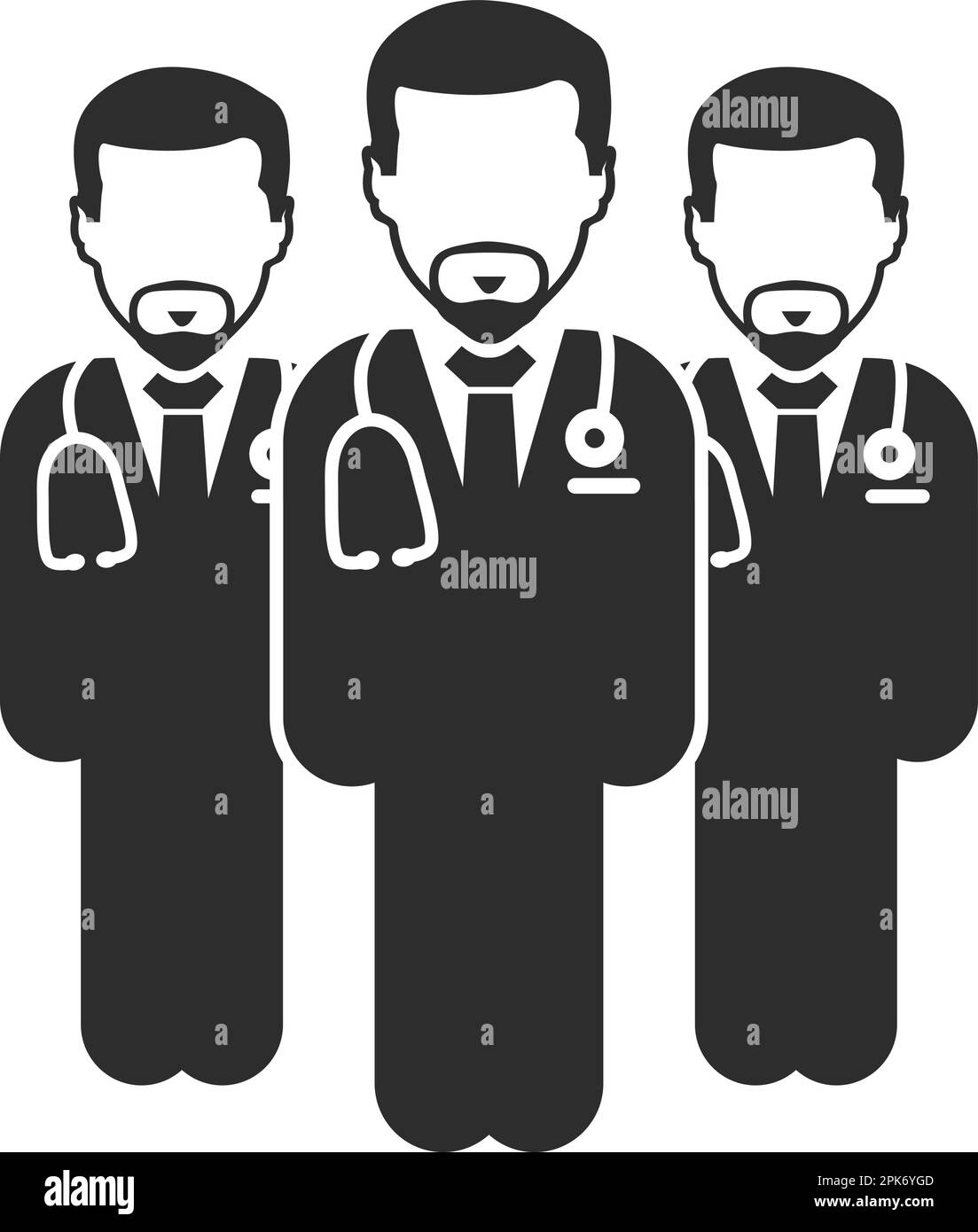 Vector illustration team doctors Black and White Stock Photos & Images ...