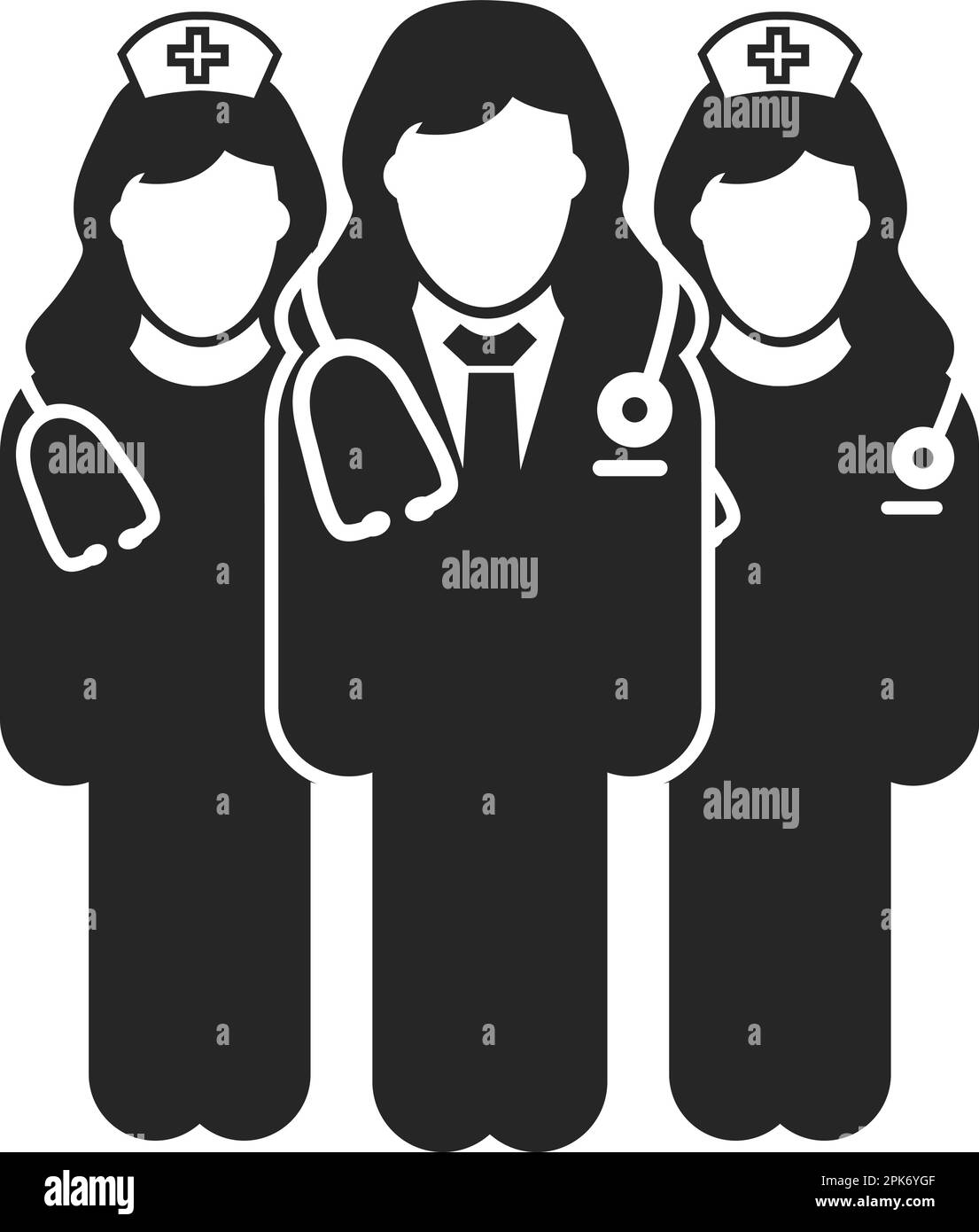 Medical Team Icon. With Doctor and nurse symbols. Flat style vector EPS