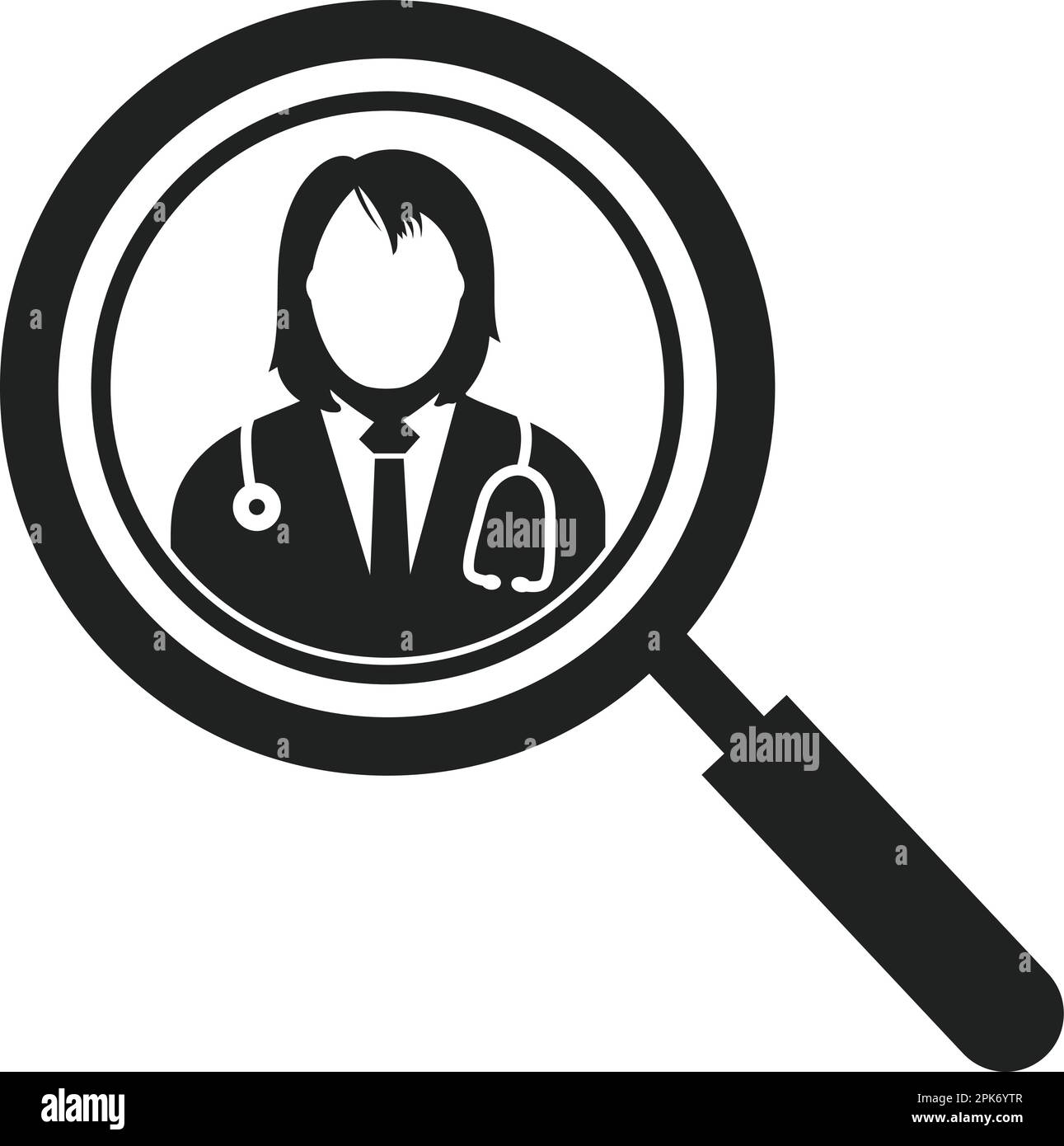 Search Doctor Icon. Flat style vector EPS. Stock Vector