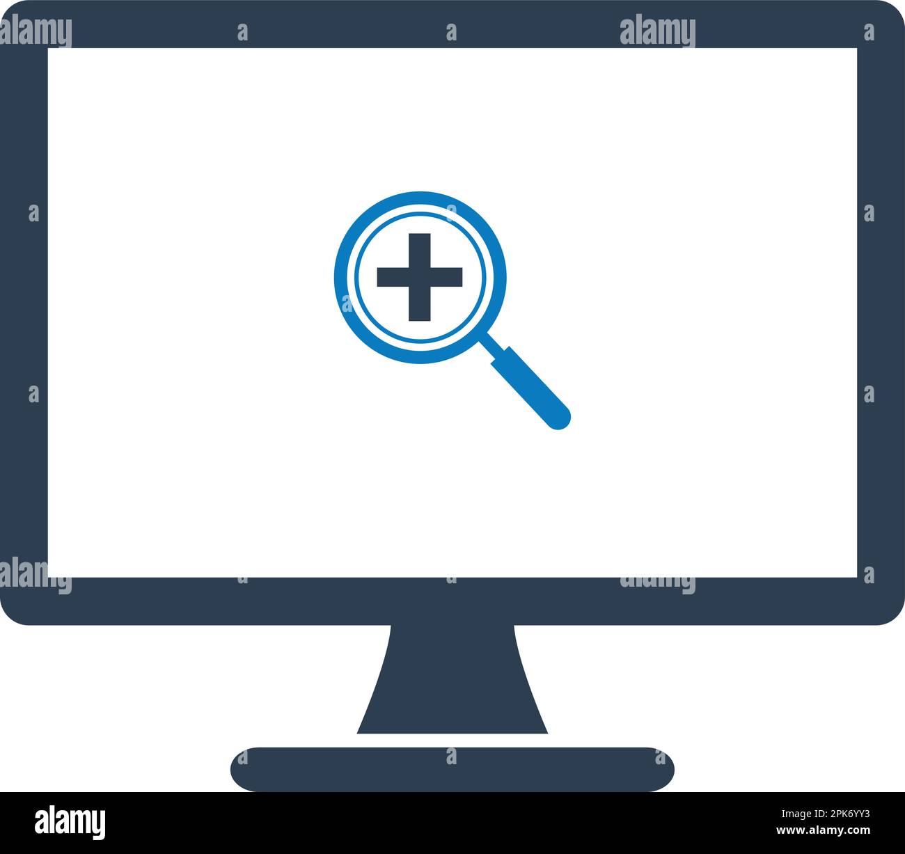 Search on Computer Icon. Flat style vector EPS. Stock Vector