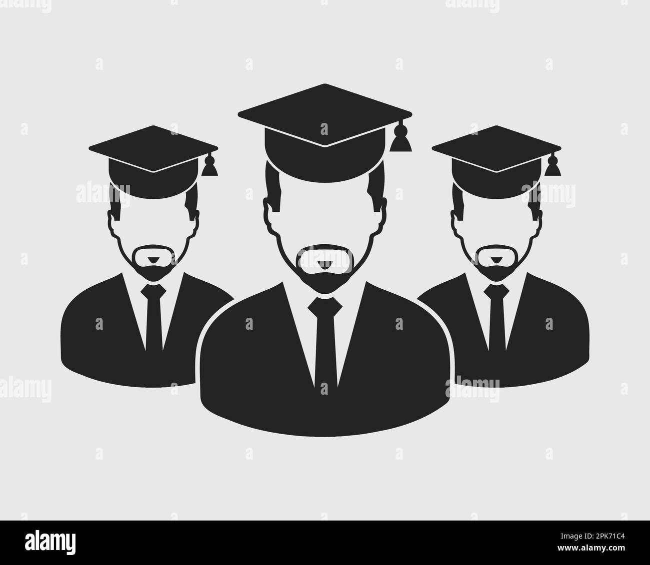 Degree icon vector male student person profile avatar with mortar board hat  symbol for school, college and university graduation in flat color glyph p  Stock Vector Image & Art - Alamy