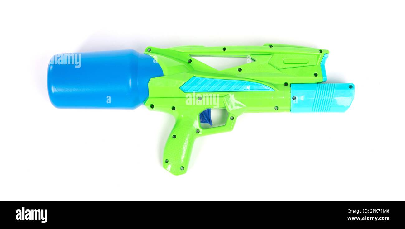 Plastic water gun isolated over white background Stock Photo - Alamy