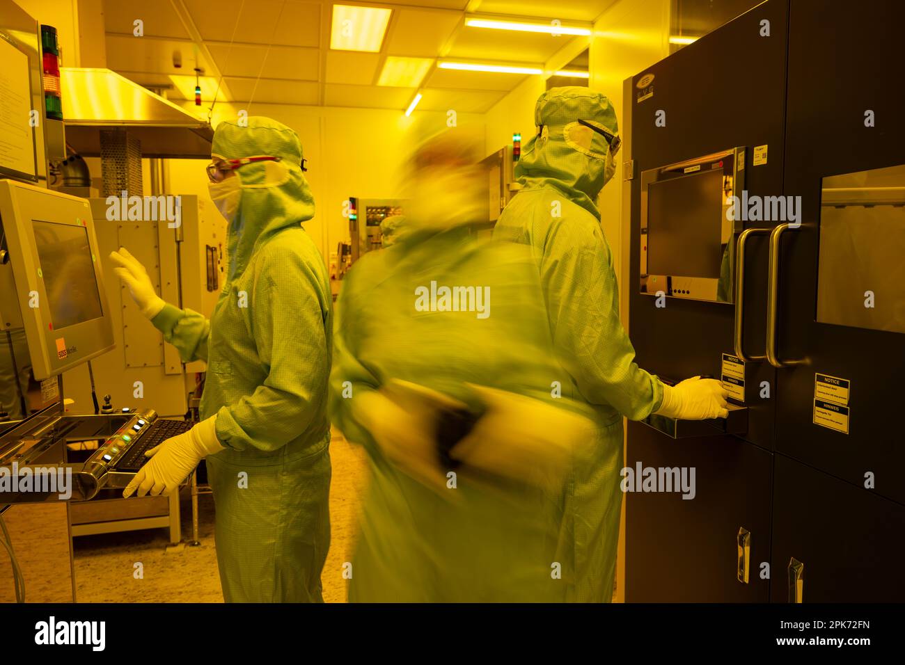 Ulm, Germany. 04th Apr, 2023. Employees of Trumpf Photonic Components