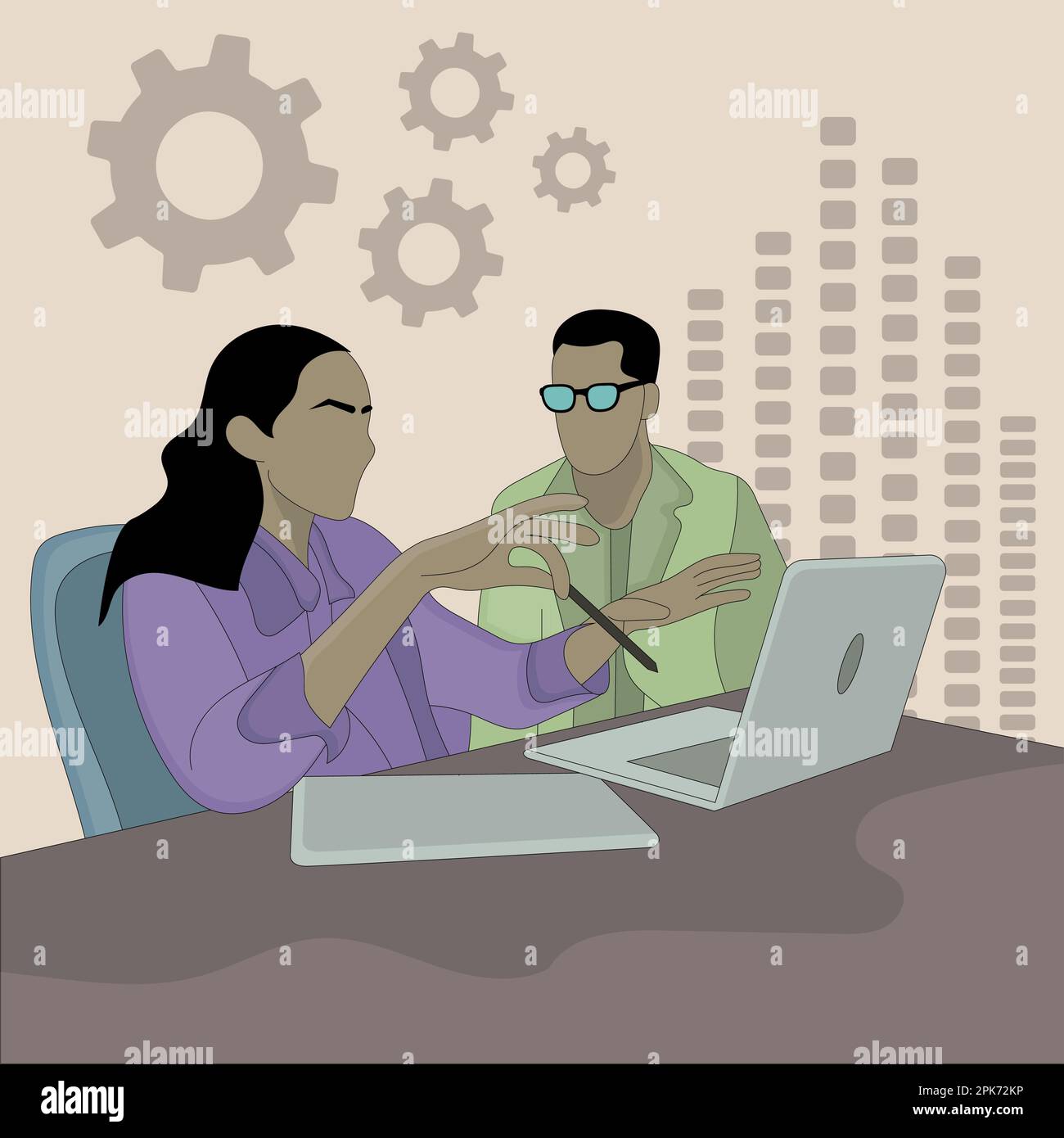 Conference discussing Stock Vector Images - Alamy