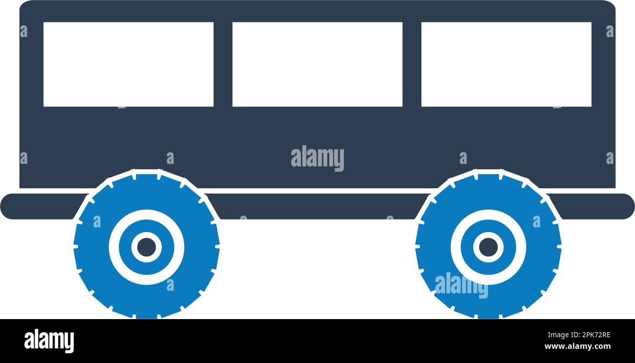 Car trailer Icon. Flat Style vector EPS. Stock Vector