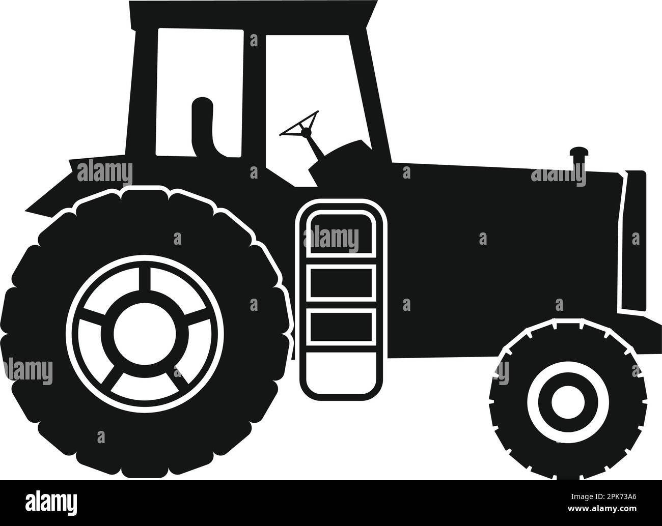 Farming Tractor Icon. Flat Style vector EPS Stock Vector Image & Art ...