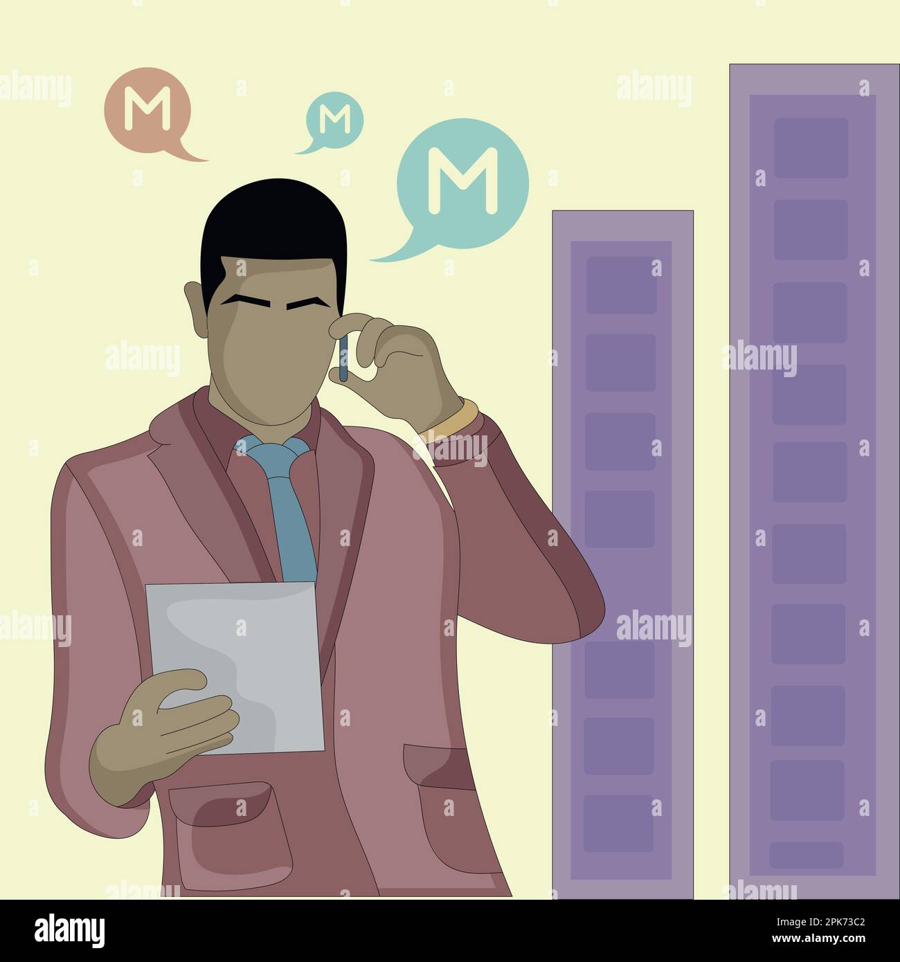 Male making a call Stock Vector Images - Alamy