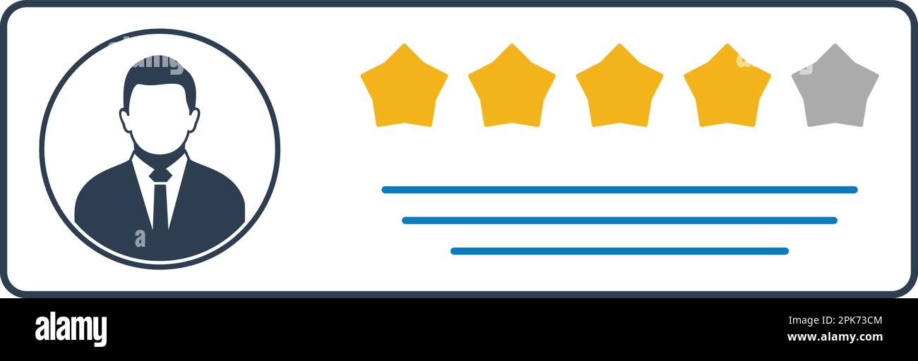 Customer Review and Feedback Icon. Flat style vector EPS. Stock Vector