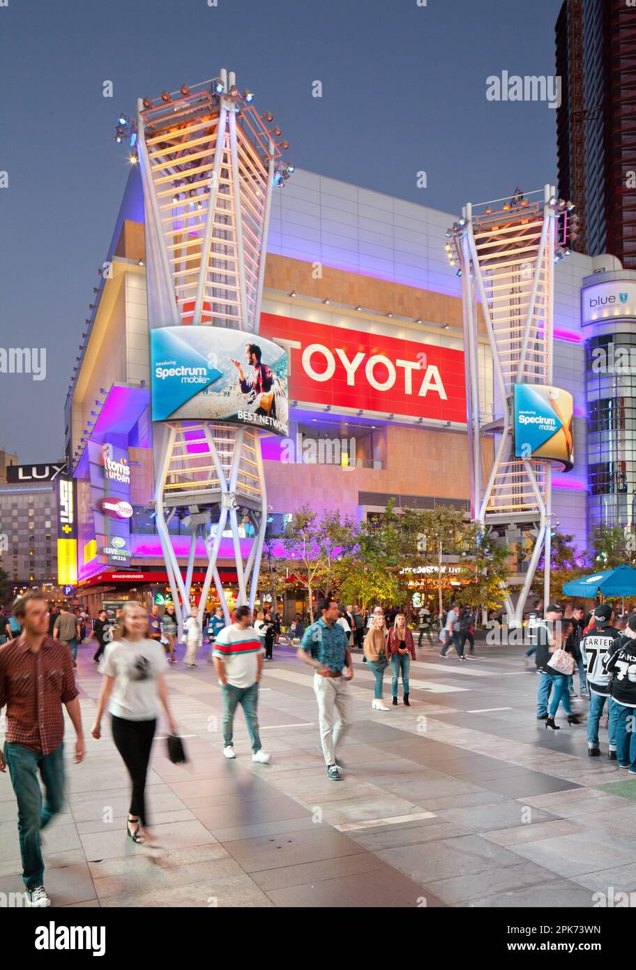 Microsoft Square, Downtown Los Angeles, broad plaza with people and
