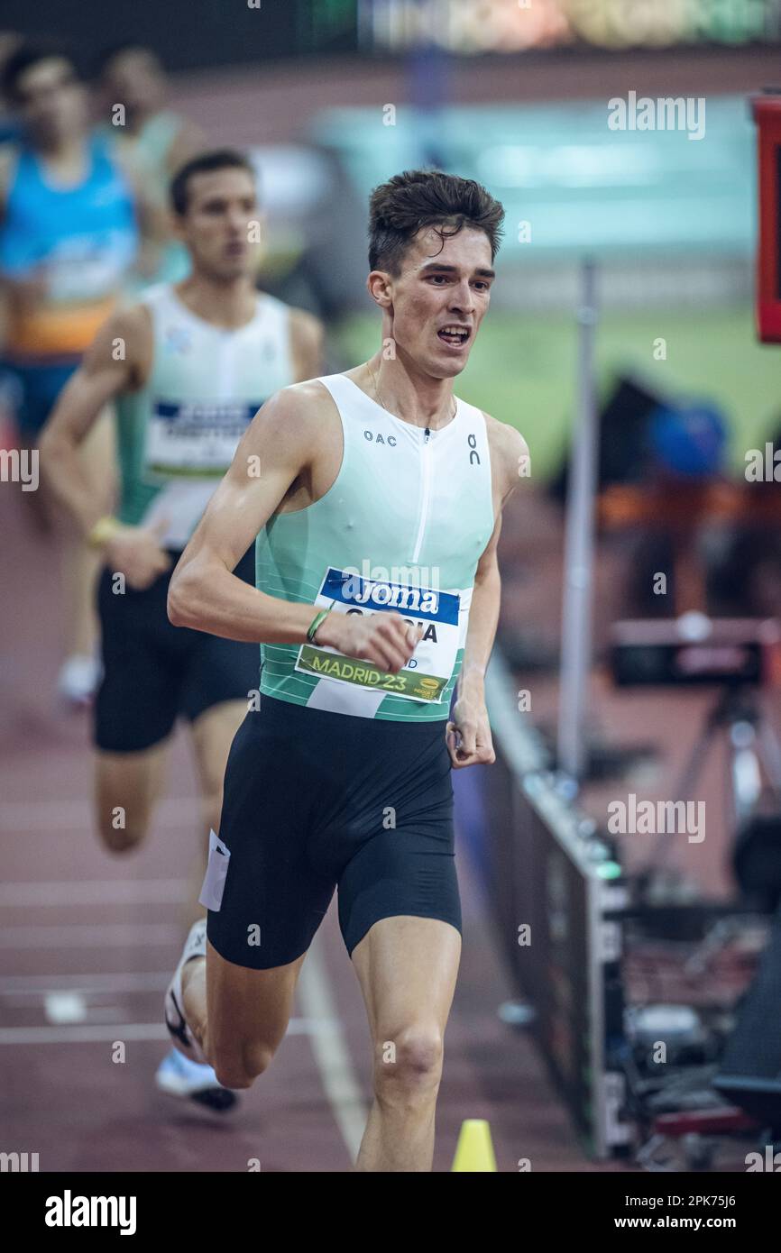 Mario García Romo participating in the 2023 World Indoor Tour Stock