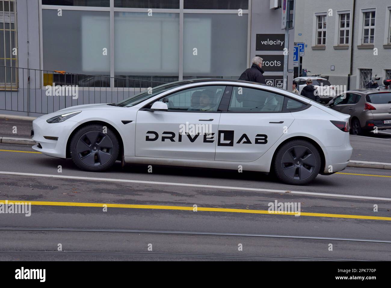 A Drivelab driving school car on the streets of Zurich, Switzerland ...