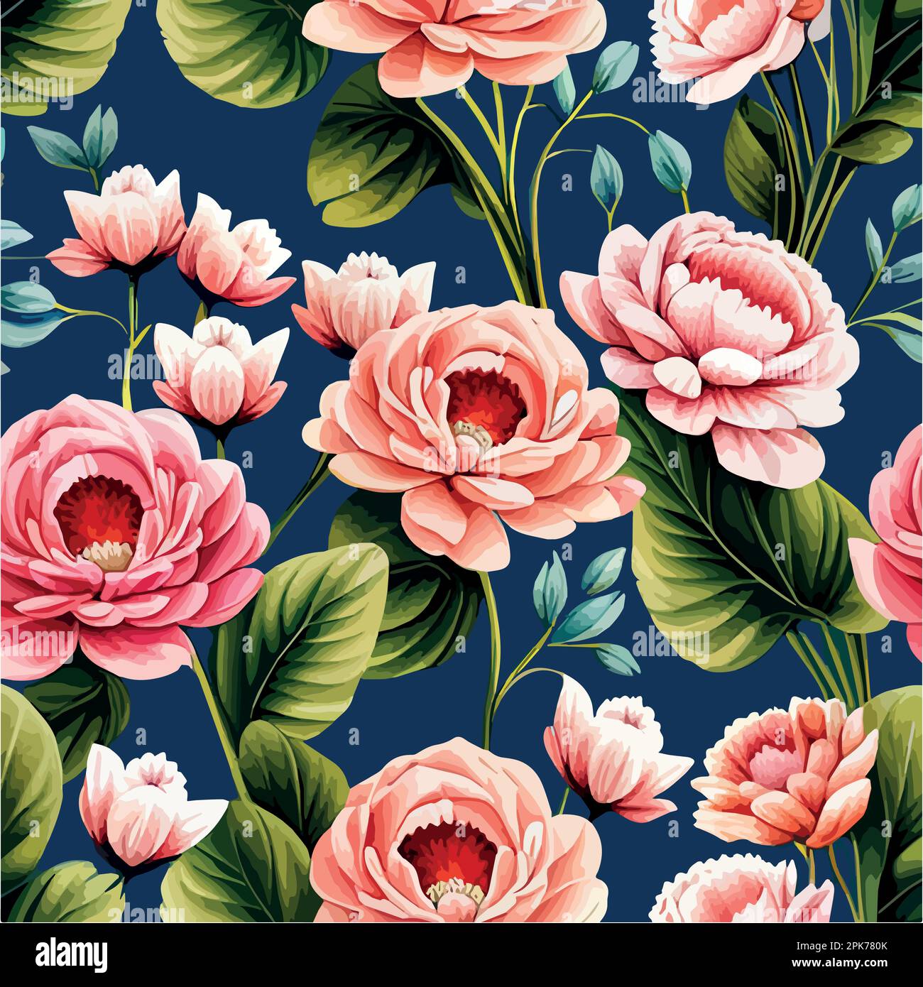 Vector pattern bright floral ornament on dark background. Patern for