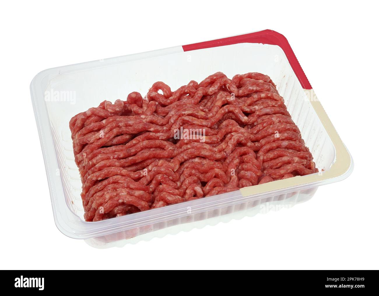Raw minced beef in a plastic container isolated Stock Photo Alamy