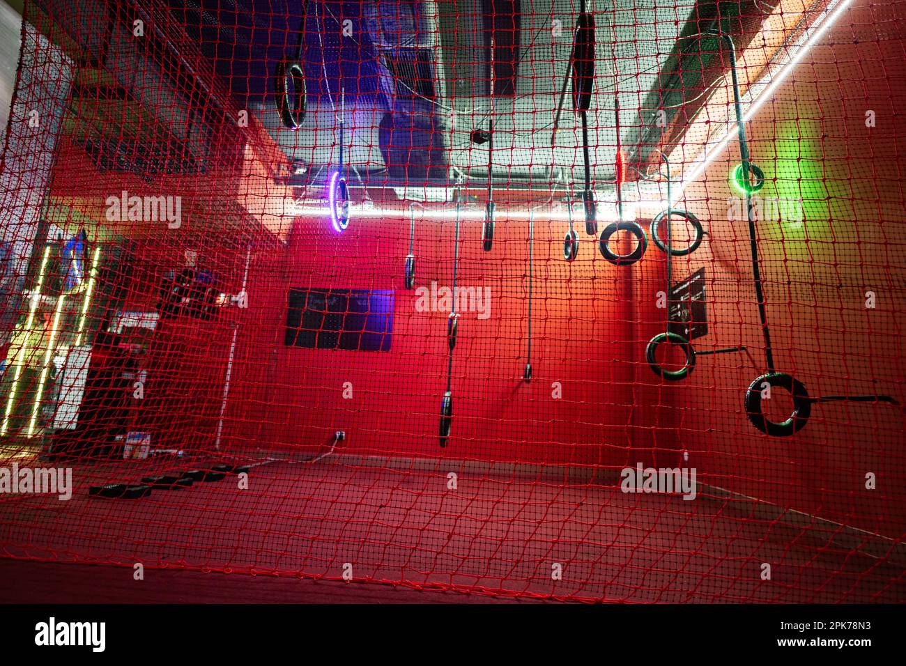 Flying remote control drones game indoor play zone Stock Photo Alamy