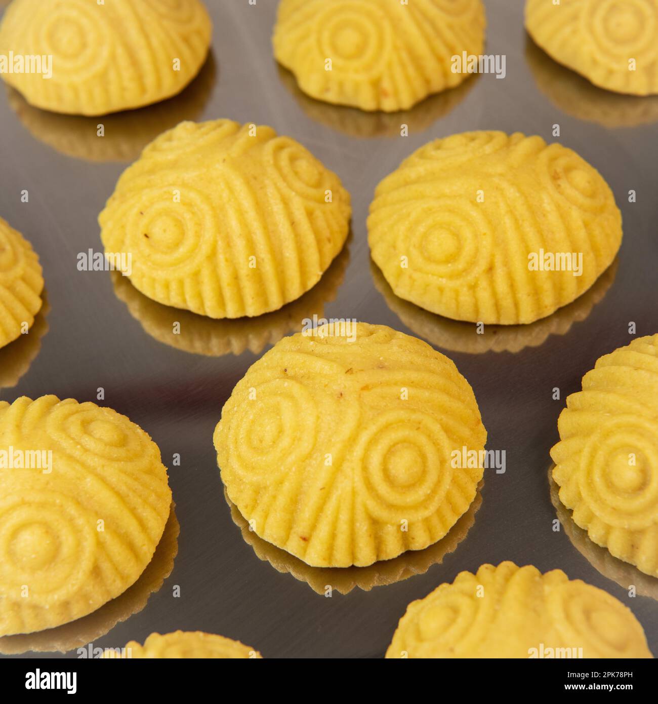 Traditional eid maamoul or mamoul cookies with dates, nuts, and jam, Arabic sweets for Aid al