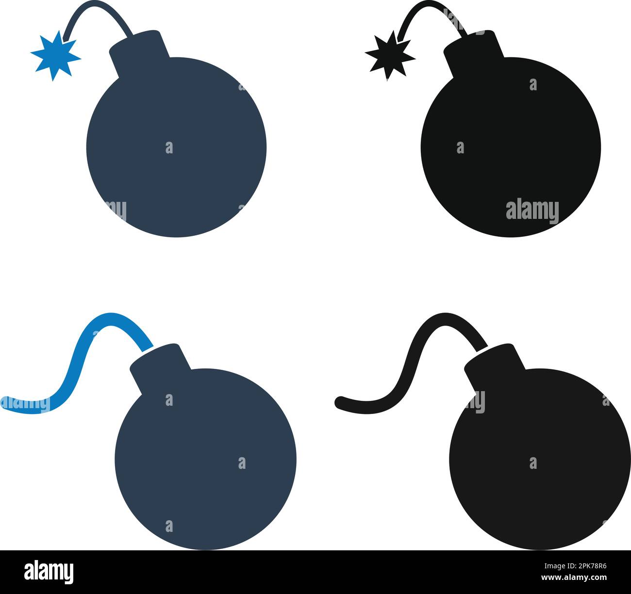 Bomb Icon Set. Flat style vector EPS Stock Vector Image & Art - Alamy
