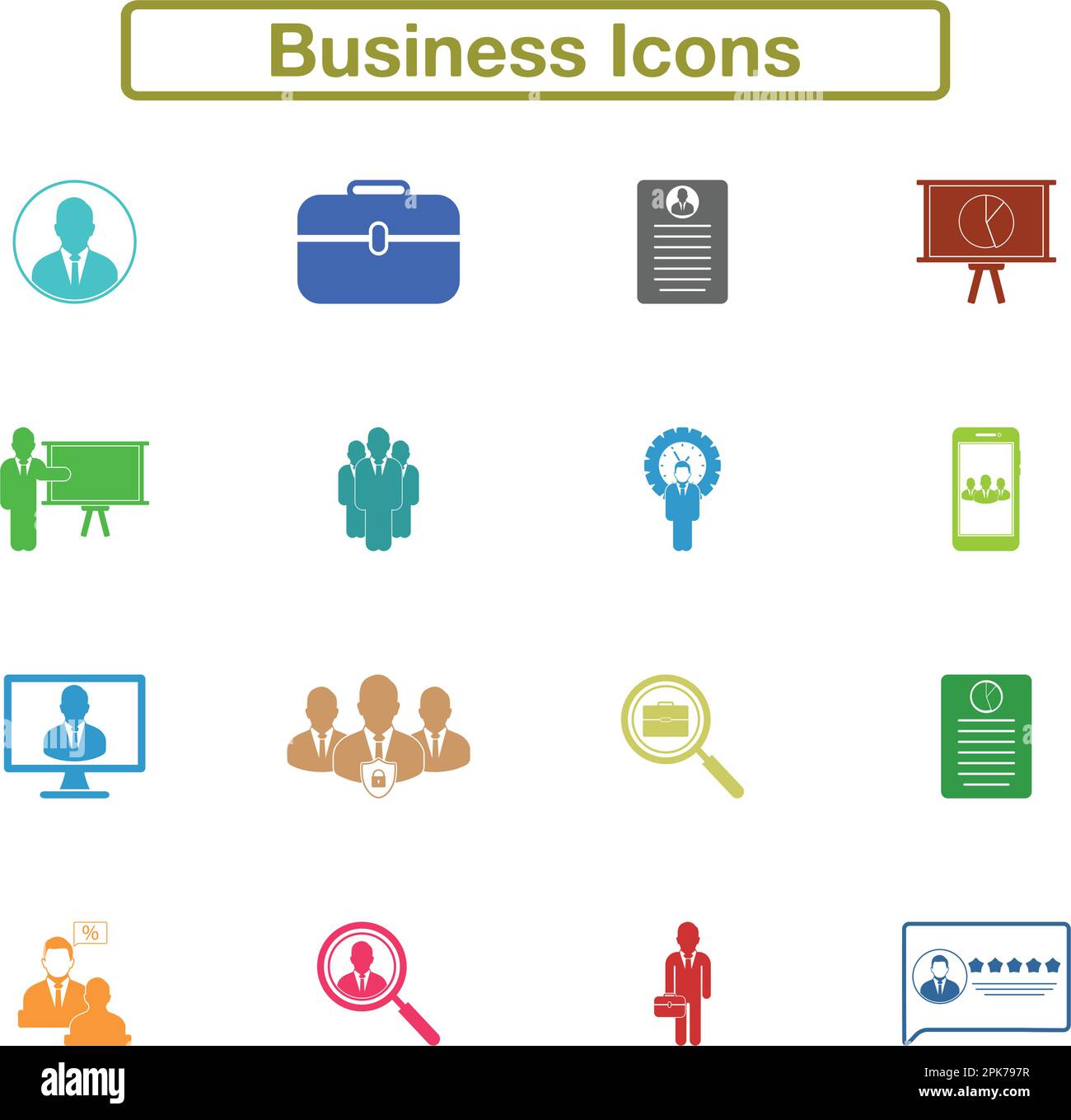 Business Icon set. Flat style vector EPS Stock Vector Image & Art - Alamy