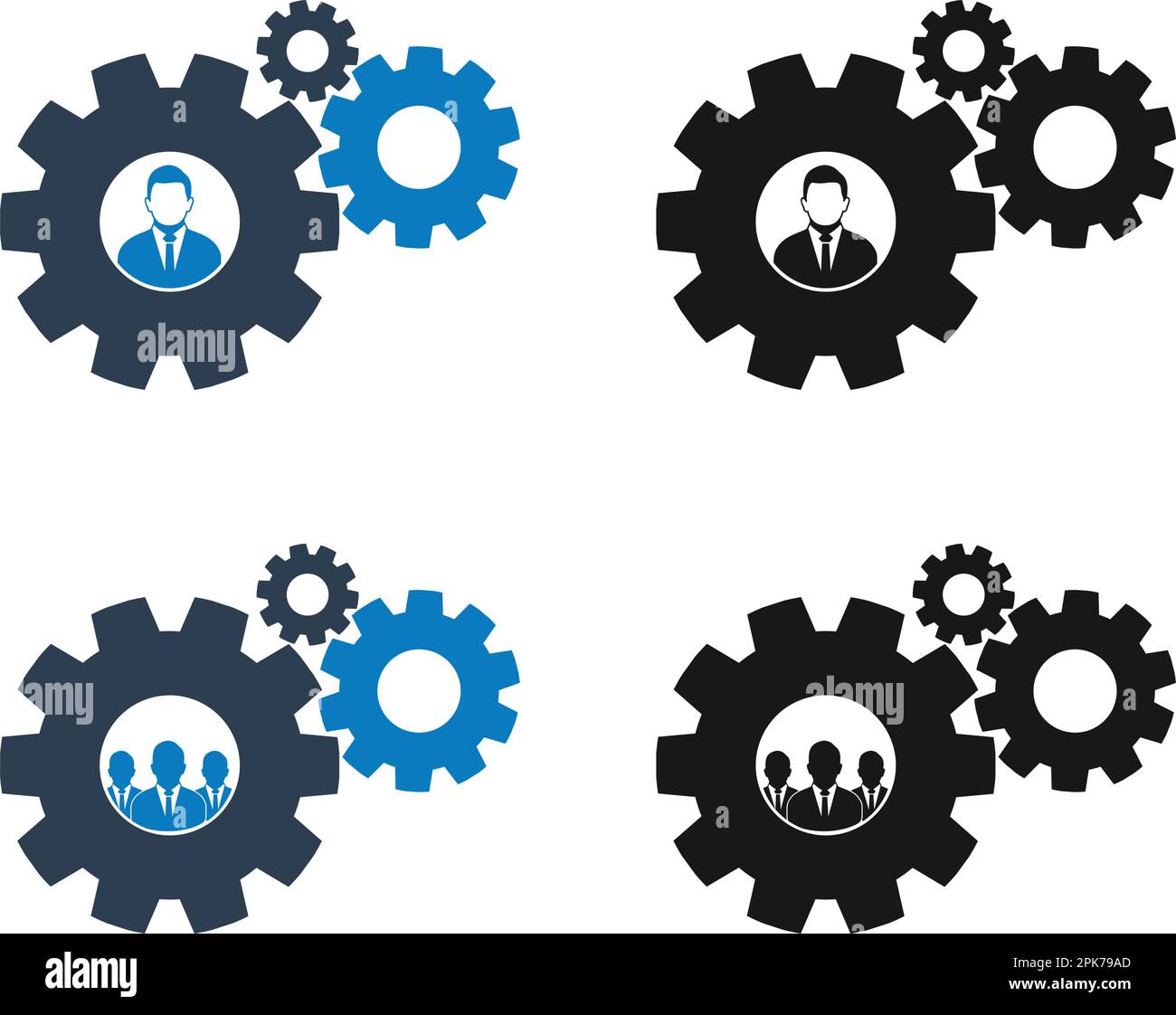 Business Solution Icon set. Flat style vector EPS. Stock Vector