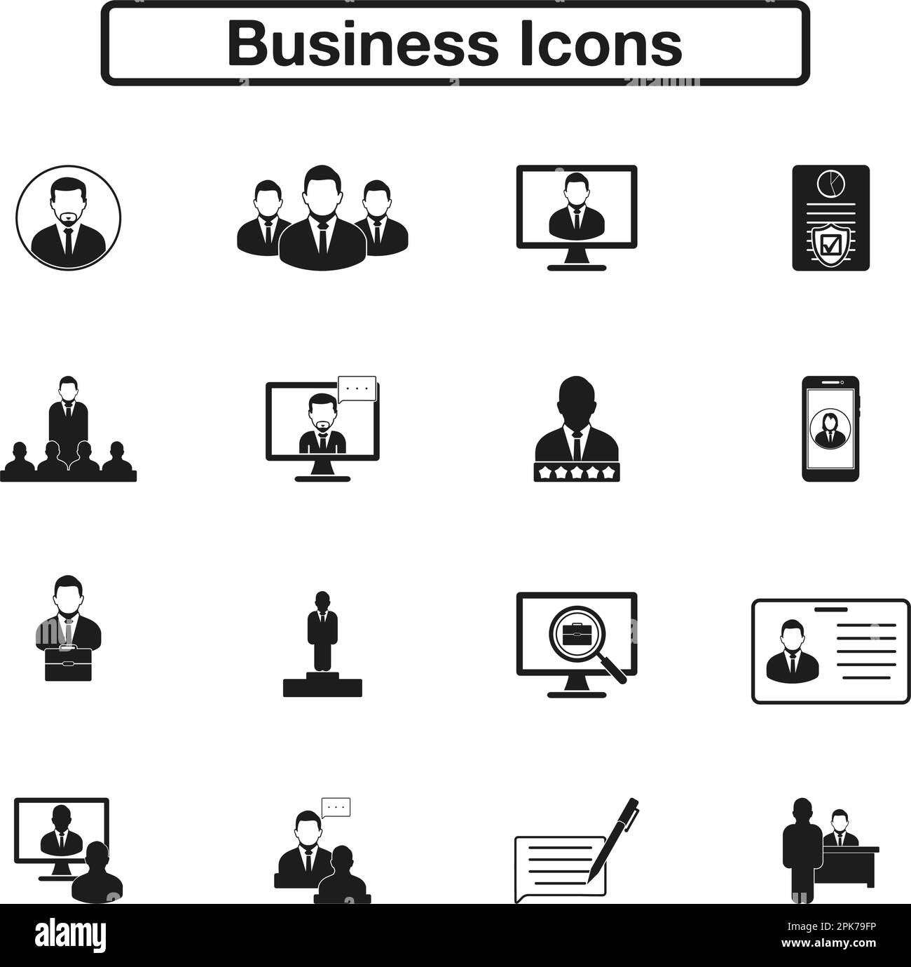 Business Icon set. Flat style vector EPS Stock Vector Image & Art - Alamy