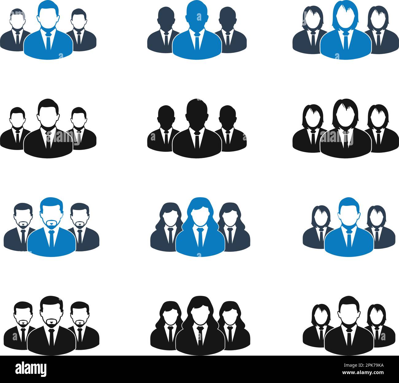 Business Team Icon set. Flat style vector EPS Stock Vector Image & Art ...