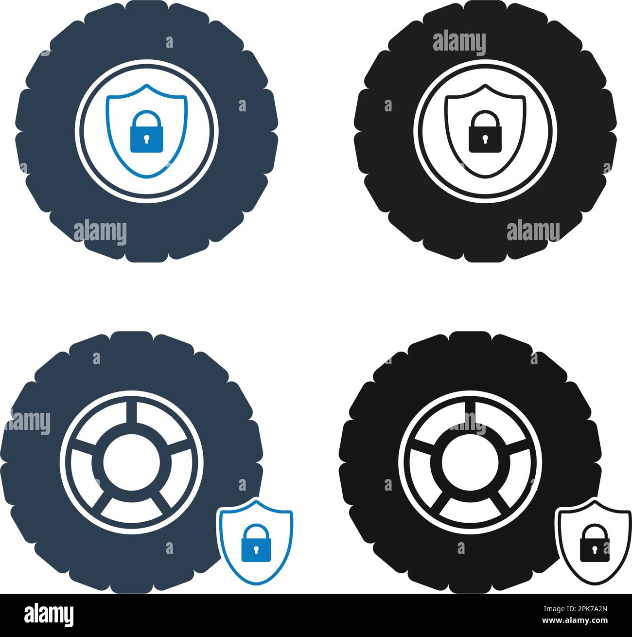 Car Insurance Icon set. Flat style vector EPS Stock Vector Image & Art ...