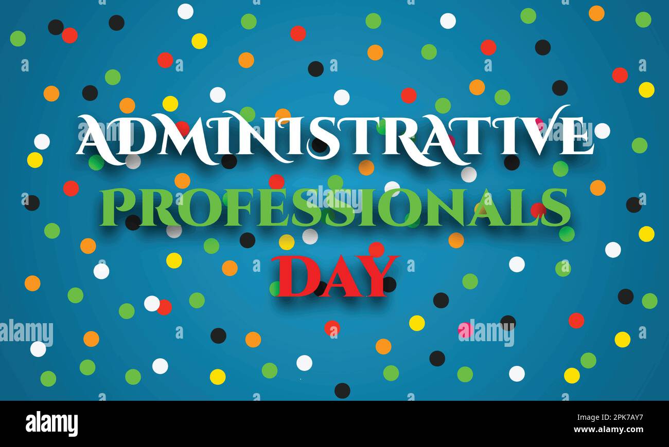 Administrative Professionals Day background with colorful confetti