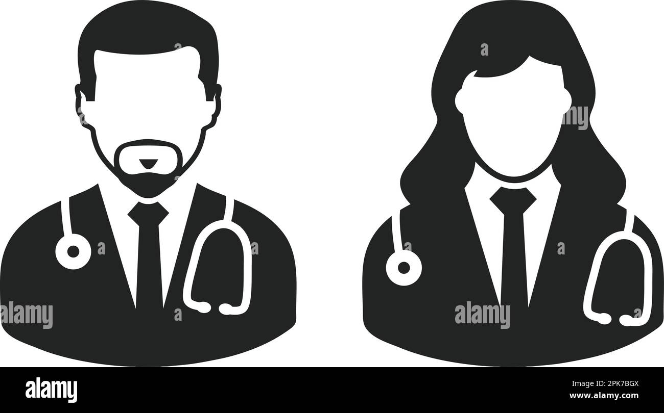 Male and Female Doctor Icon. Falt syle vector vector eps Stock Vector ...