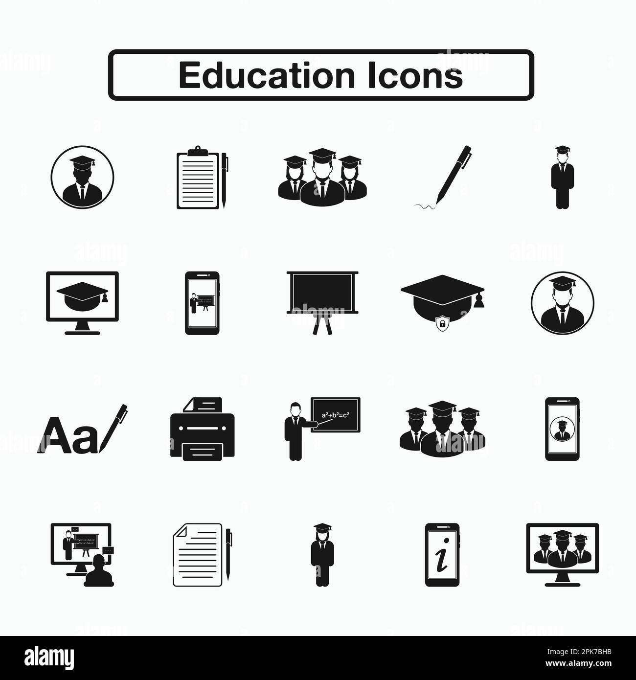 Education Icon Set. Flat style vector EPS Stock Vector Image & Art - Alamy