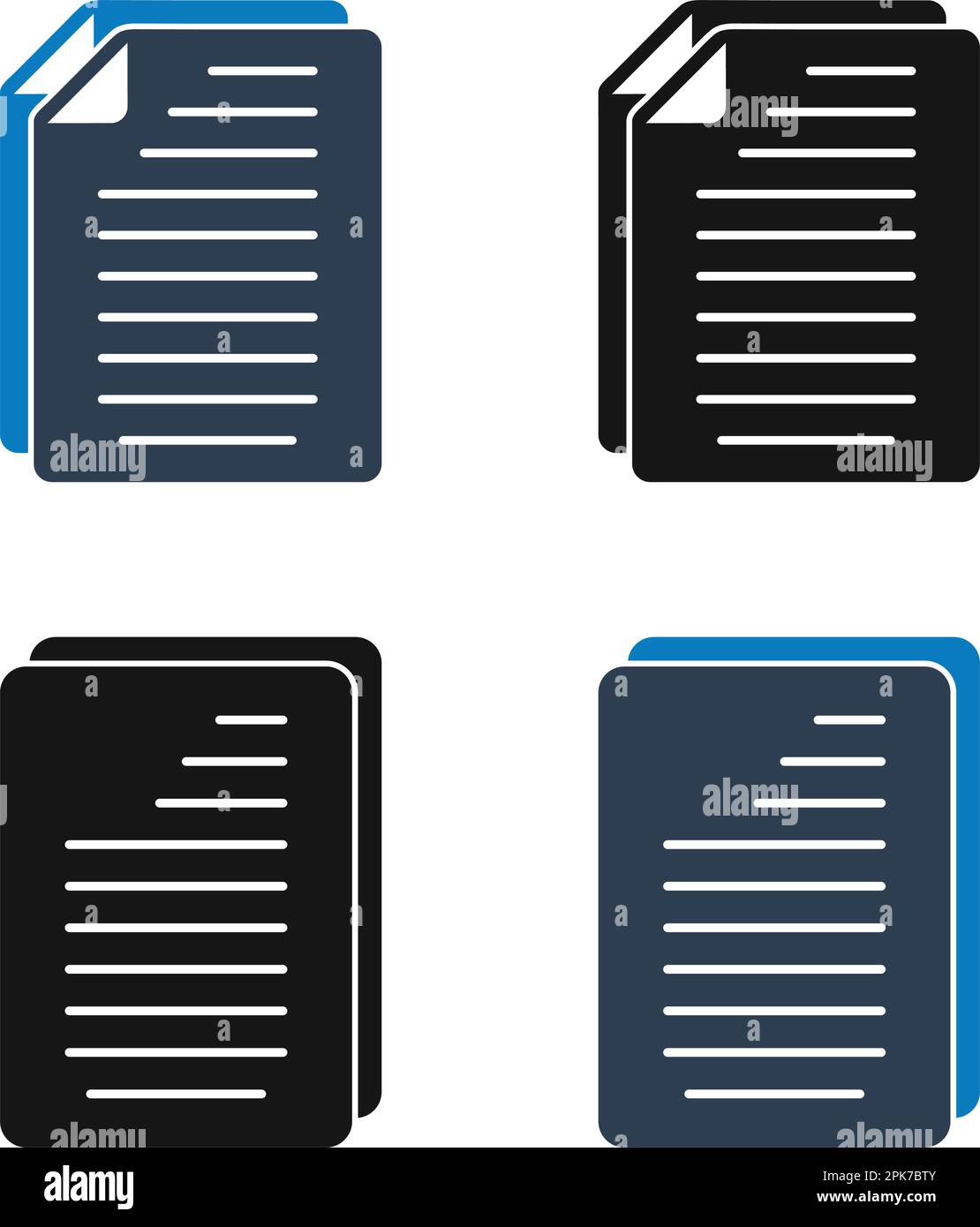 Document Icon Set. Flat style vector EPS. Stock Vector