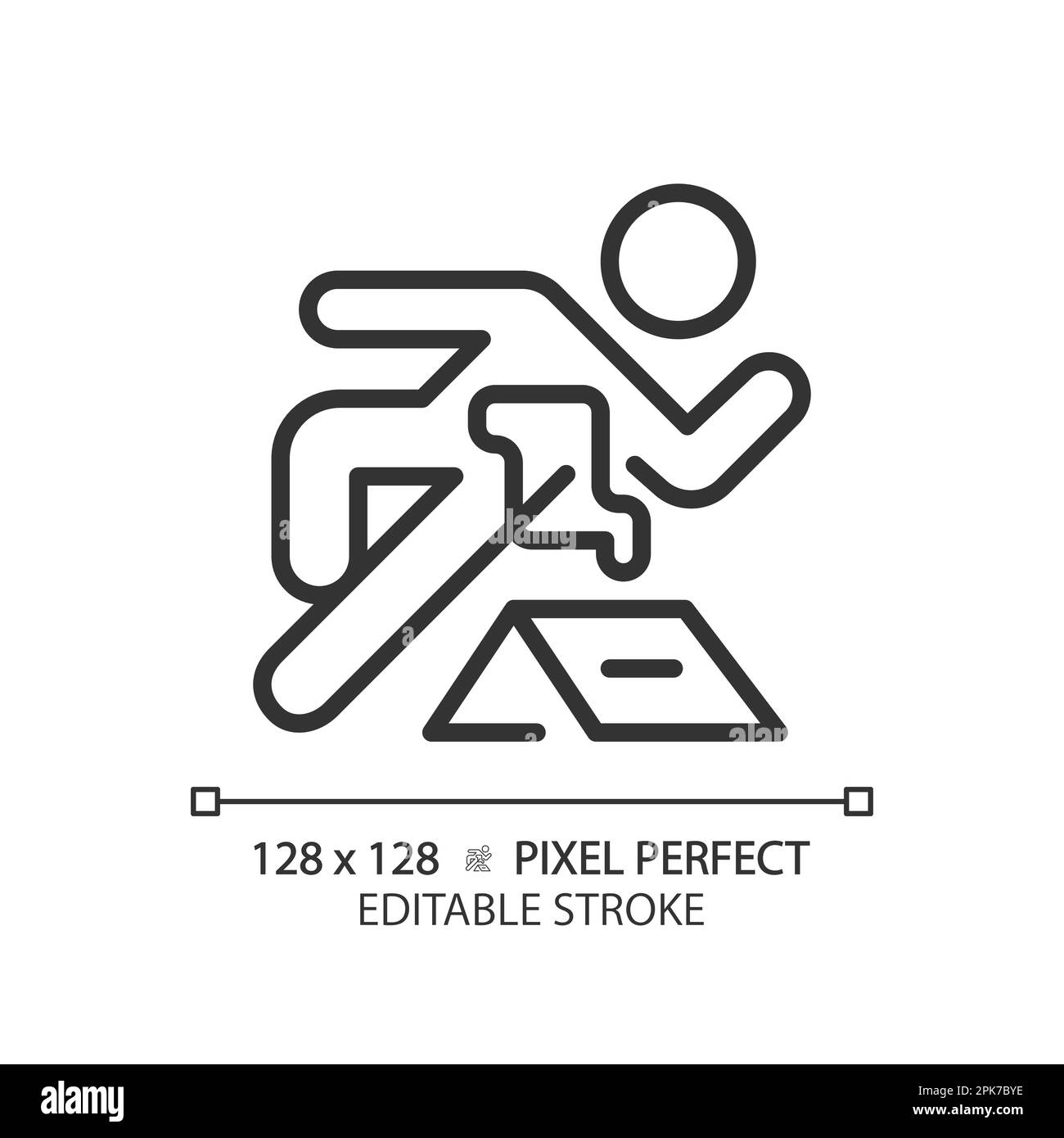 Crime pixel perfect linear icon Stock Vector