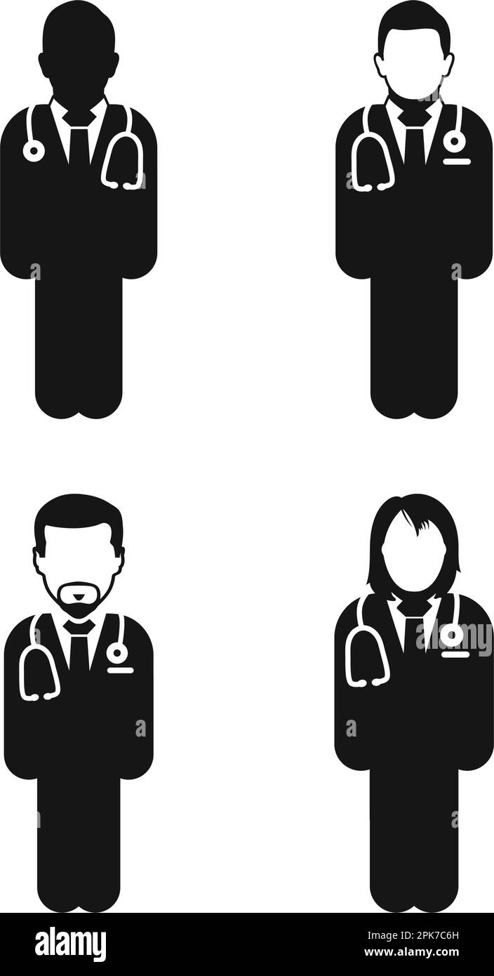 Doctor Icon Set. Flat style vector EPS Stock Vector Image & Art - Alamy