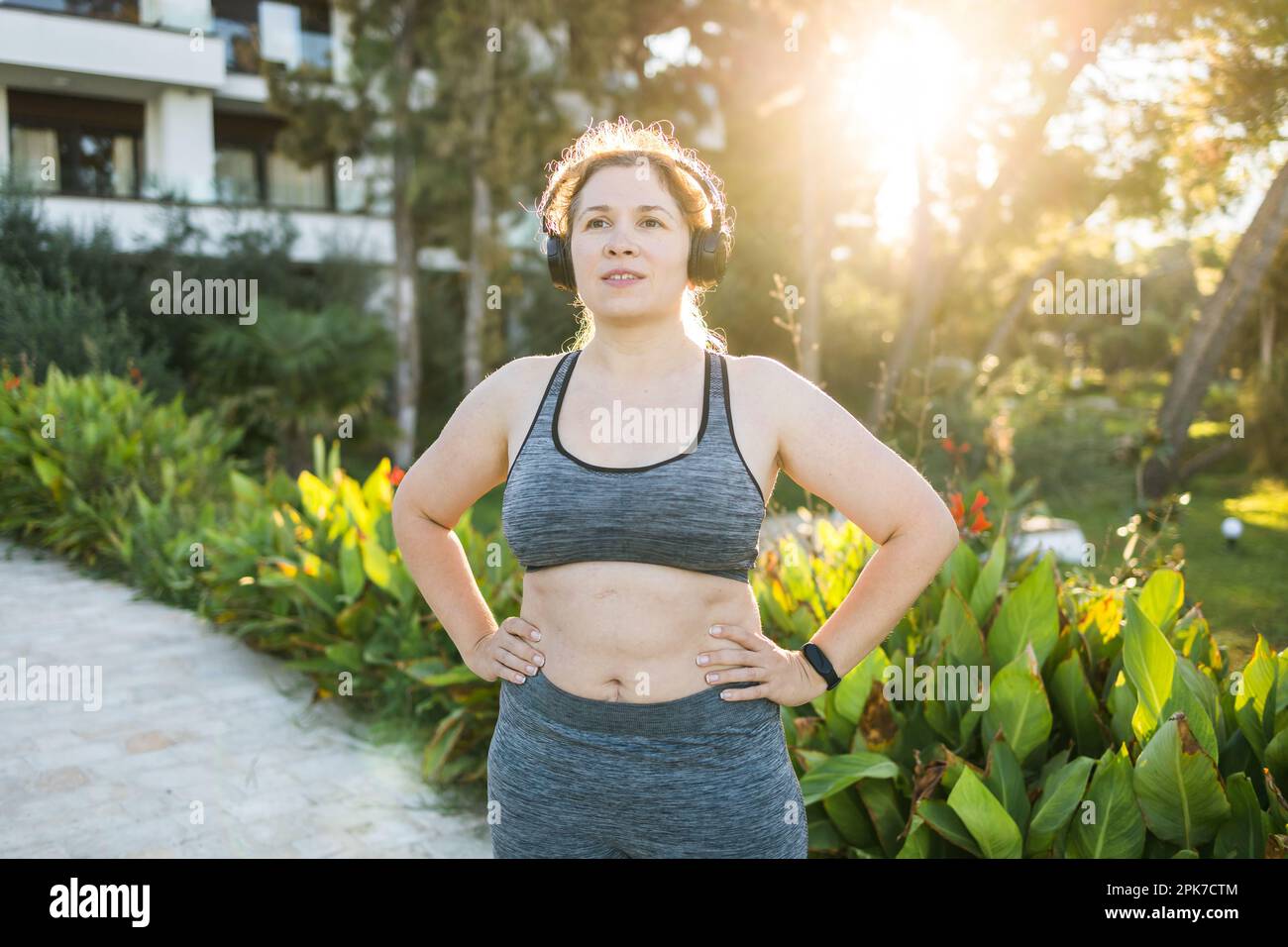 Fat woman and sports. Does exercise for weight loss in the fresh