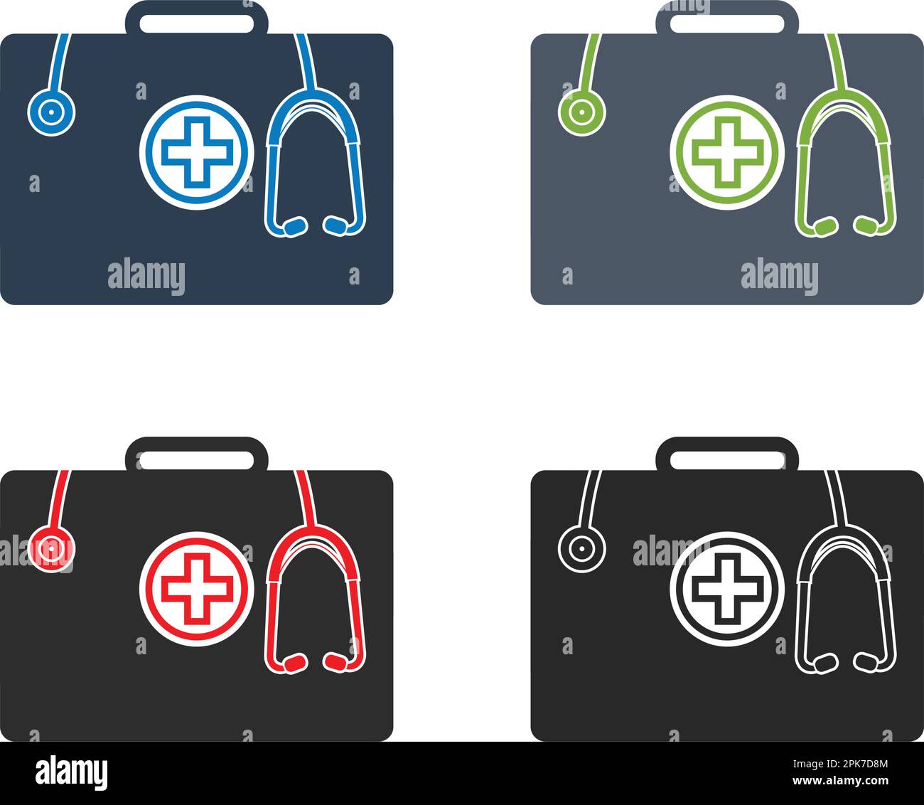 First Aid Kit Icon Set. Flat style vector EPS Stock Vector Image & Art ...