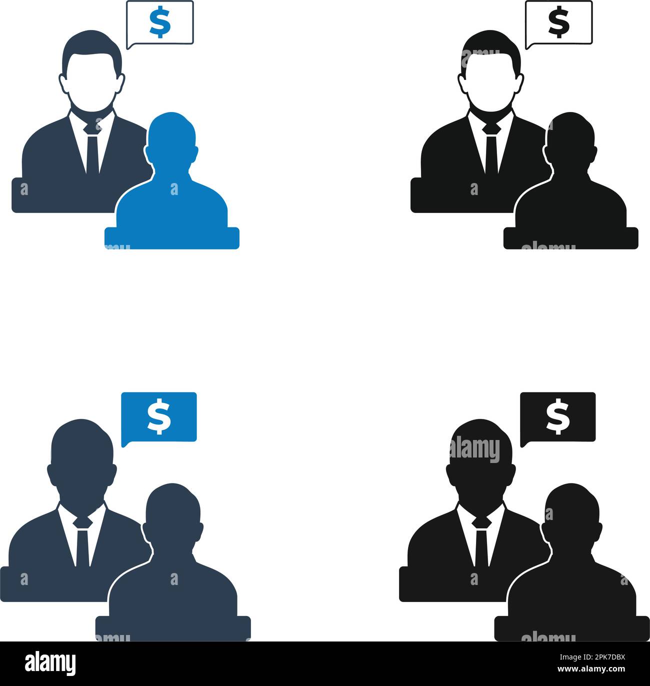 Financial Adviser Icon set. Flat style vector EPS. Stock Vector
