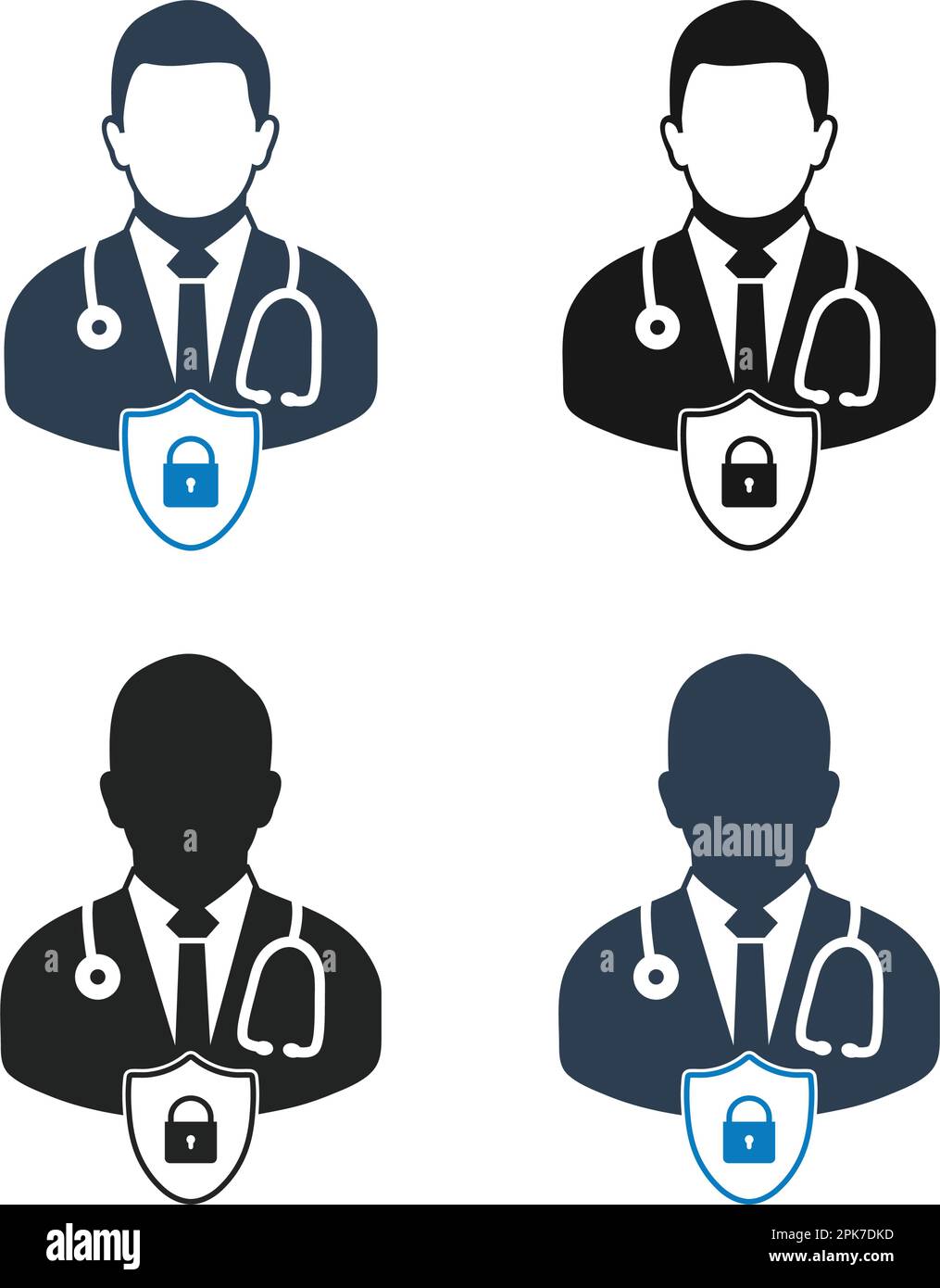 Medical Shield, Insurance Icon Set. Flat style vector EPS Stock Vector ...
