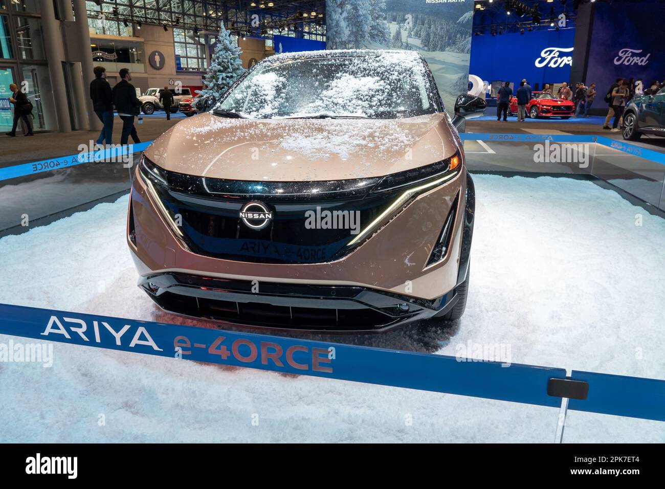 NEW YORK, NEW YORK APRIL 05 A Nissan Ariya e4ORCE seen at the International Auto Show press