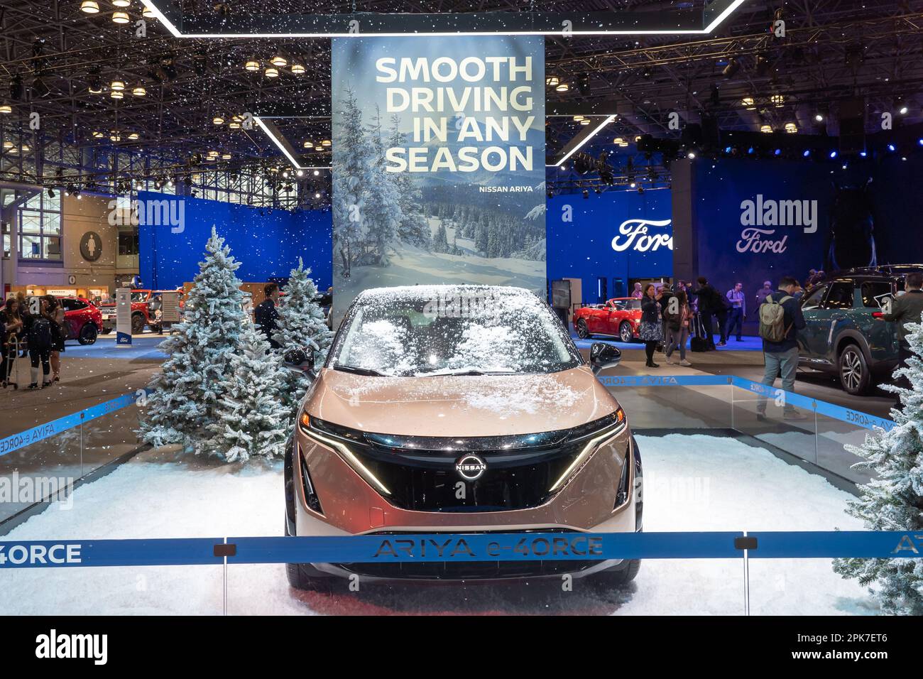 NEW YORK, NEW YORK APRIL 05 A Nissan Ariya e4ORCE seen at the International Auto Show press