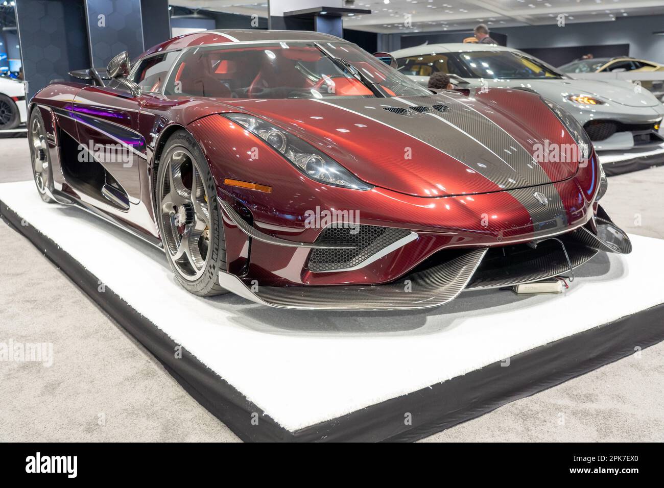 The matte blue Koenigsegg Agera R pops up at the Shanghai Auto Show