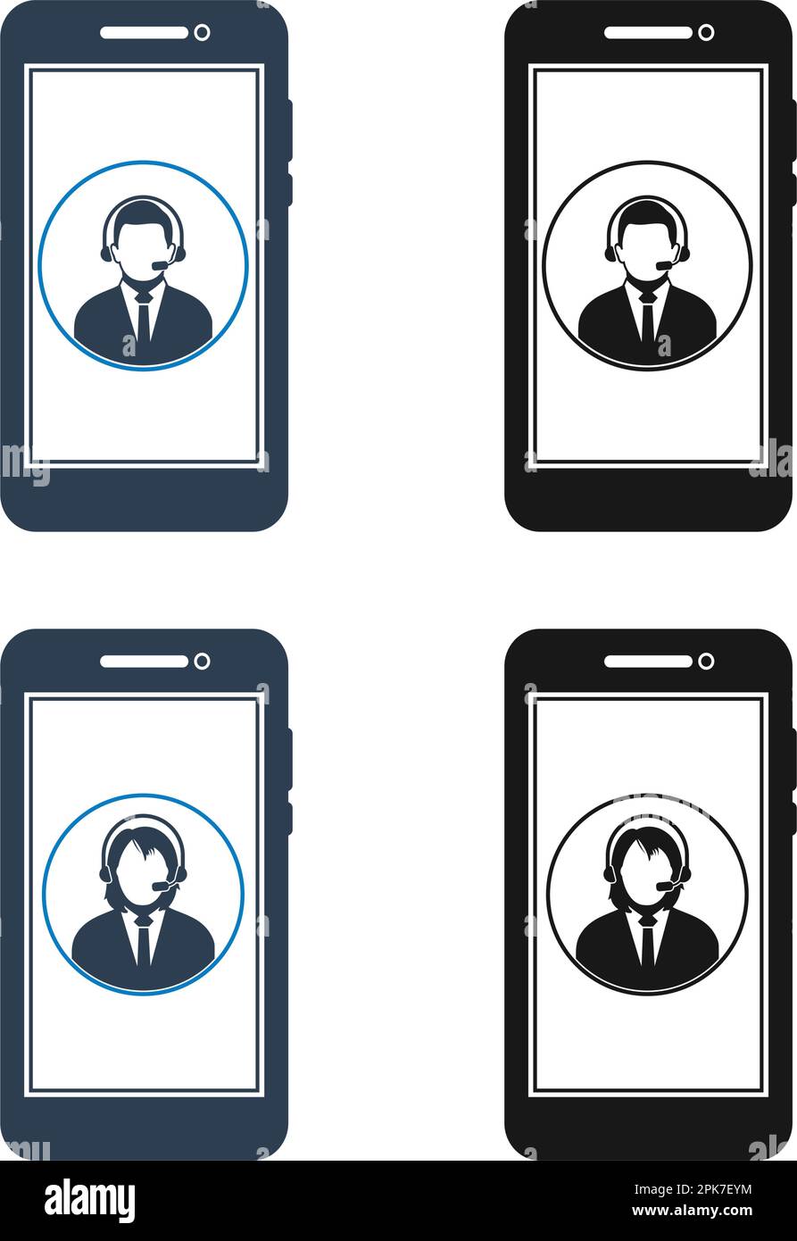 Online customer service icon. Flat style vector EPS. Stock Vector