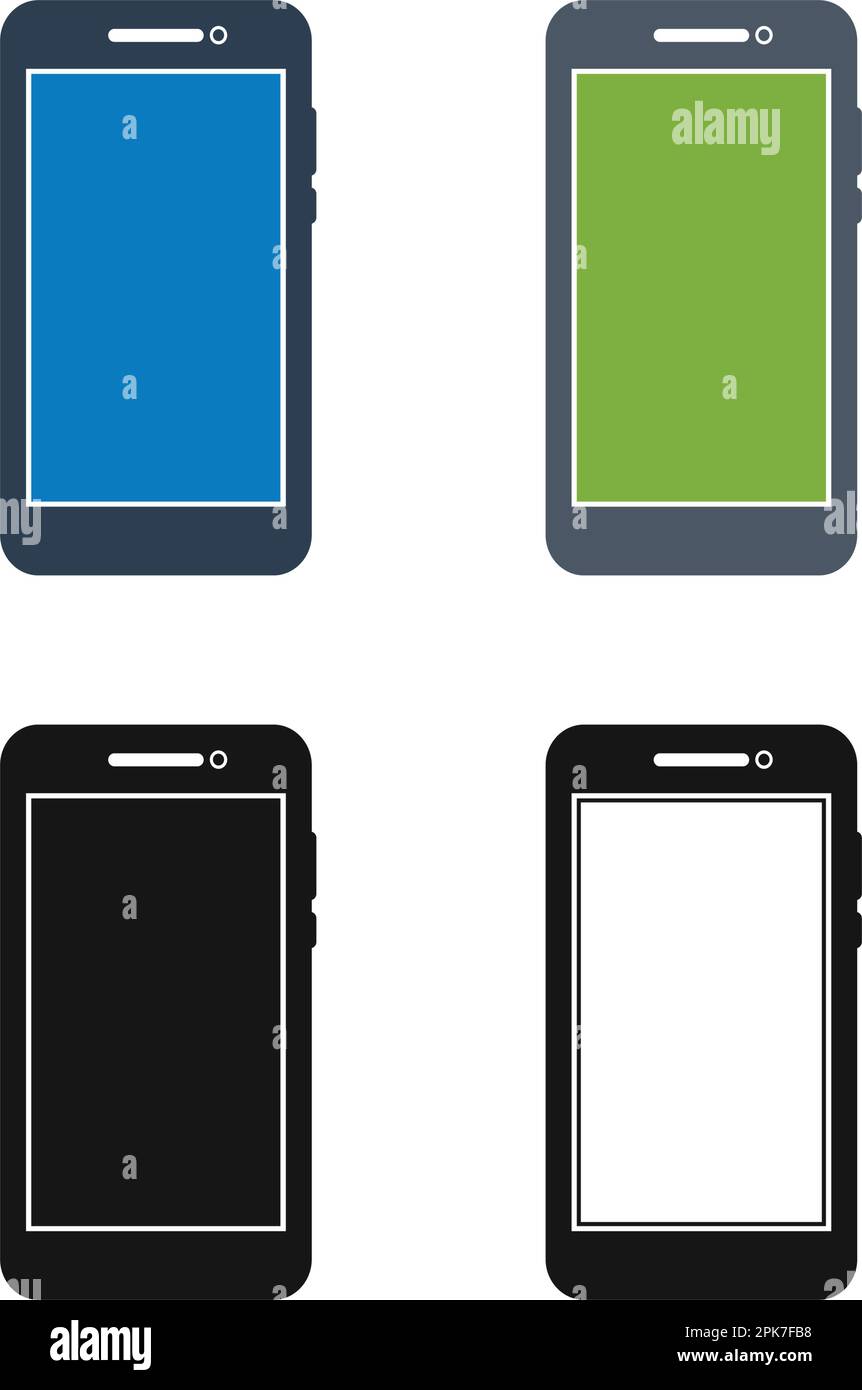 Smart Phone Icon Set. Flat style vector EPS Stock Vector Image & Art ...