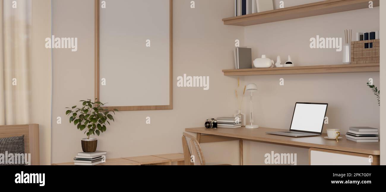Curated visual reference: Scandinavian Minimalist Home Decor With Shelving Designs Reference: Scandinavian Minimalist Home Workspace Interior Design With Laptop