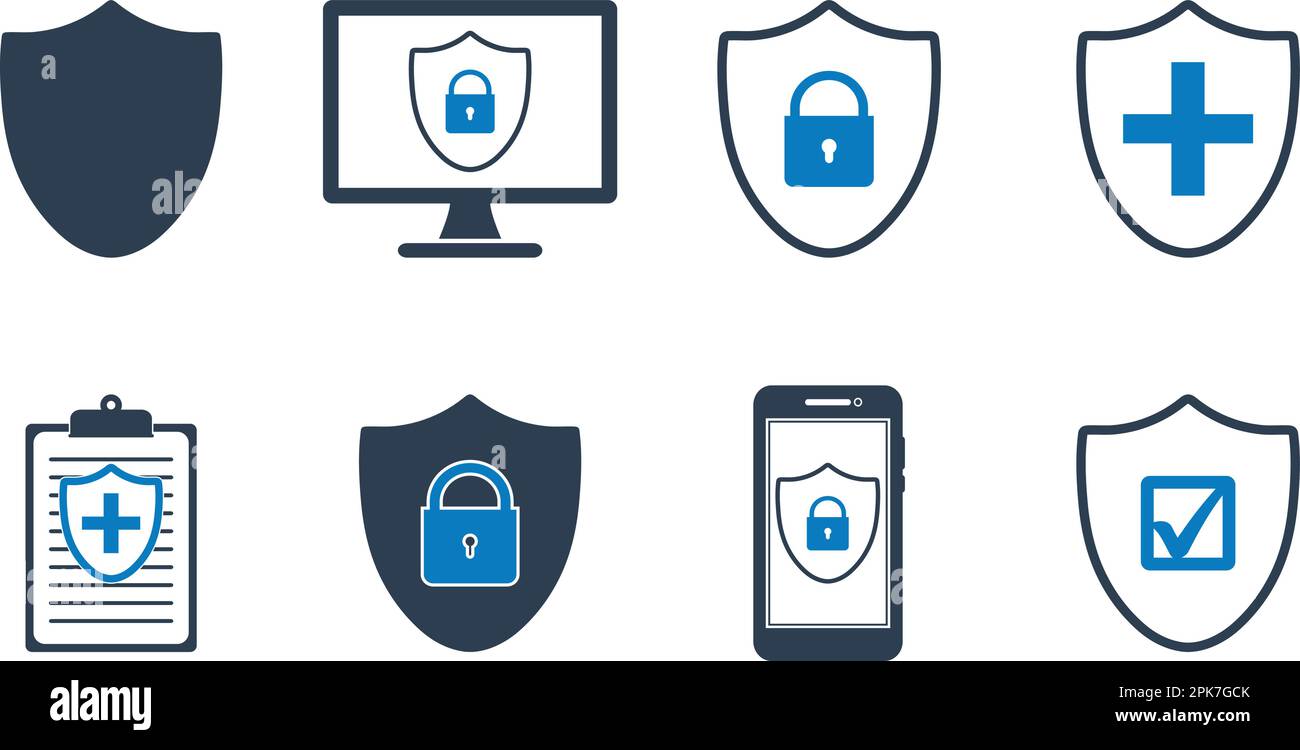 Shield Icon set. Flat style vector EPS Stock Vector Image & Art - Alamy