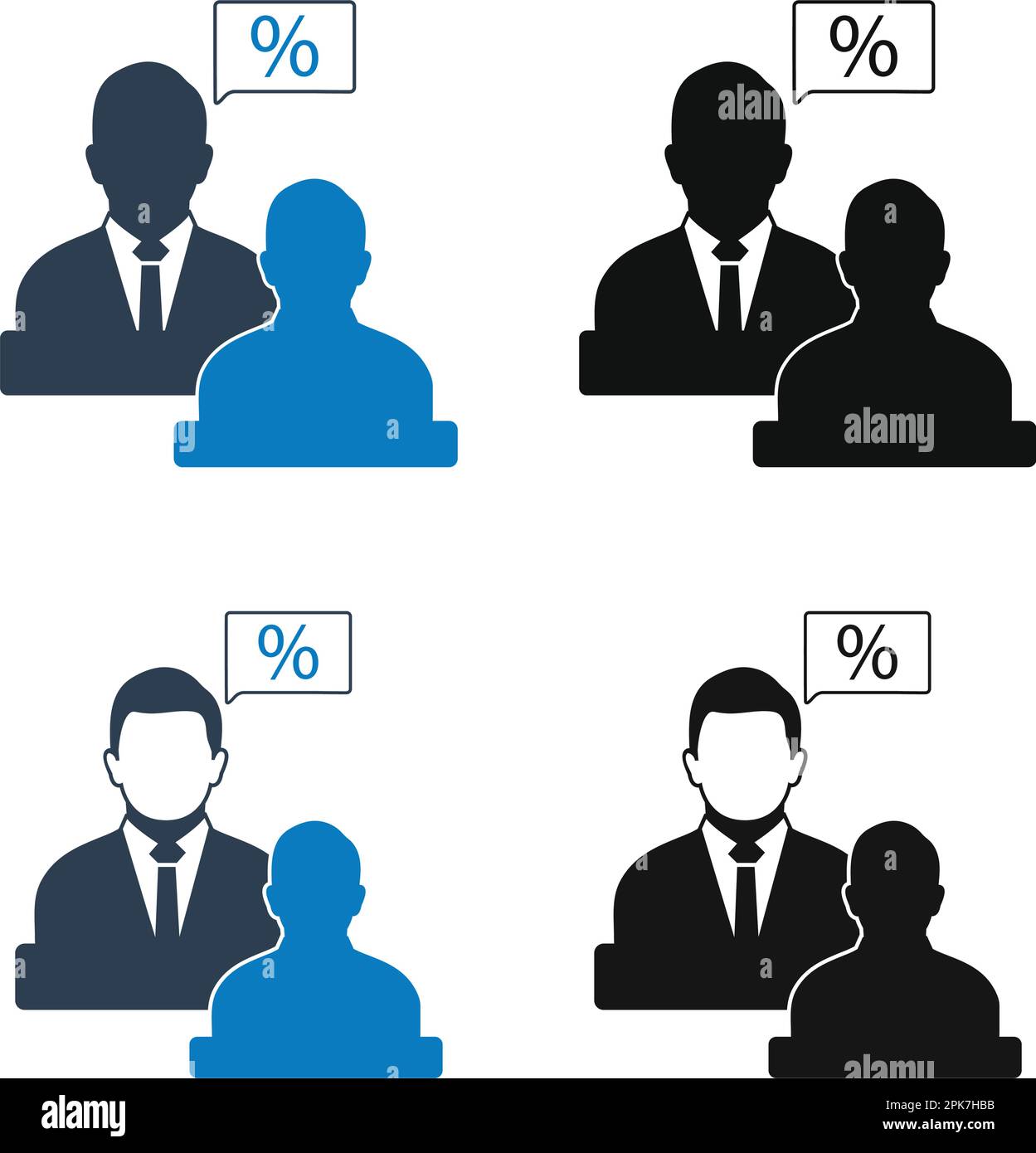 Tax adviser Icon set. Flat style vector. Stock Vector