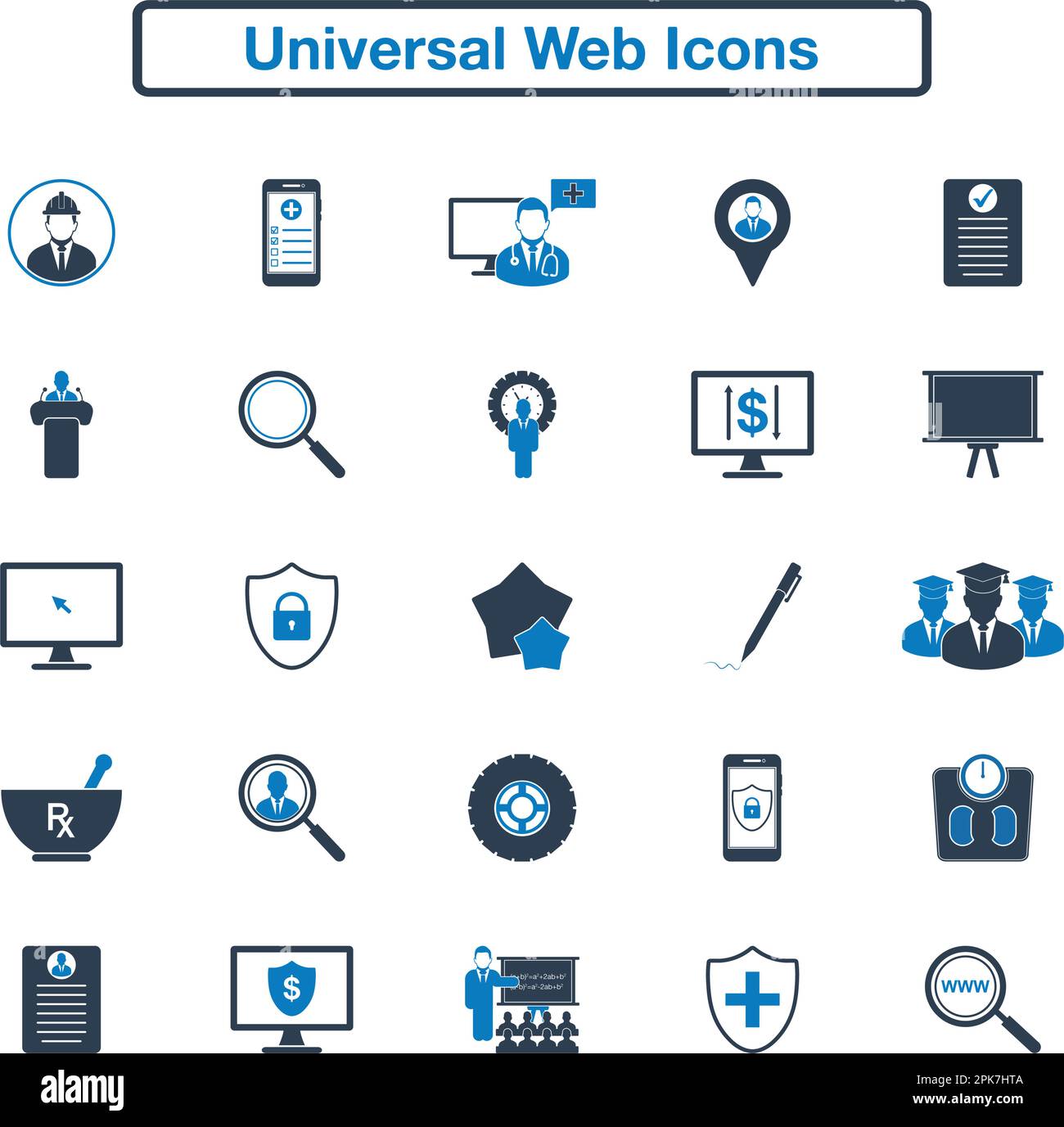 Universal Web Icon Set. Flat style vector EPS. Stock Vector