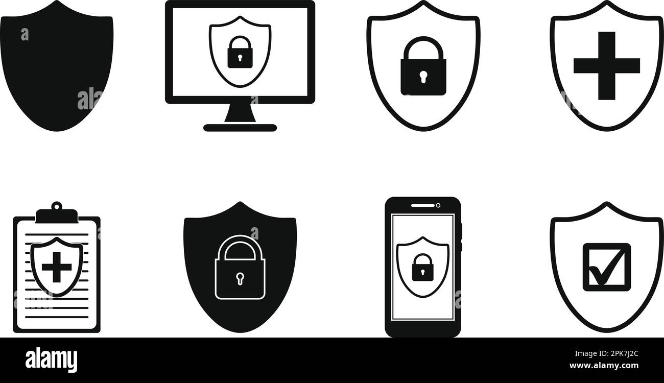 Shield Icon set. Flat style vector EPS Stock Vector Image & Art - Alamy