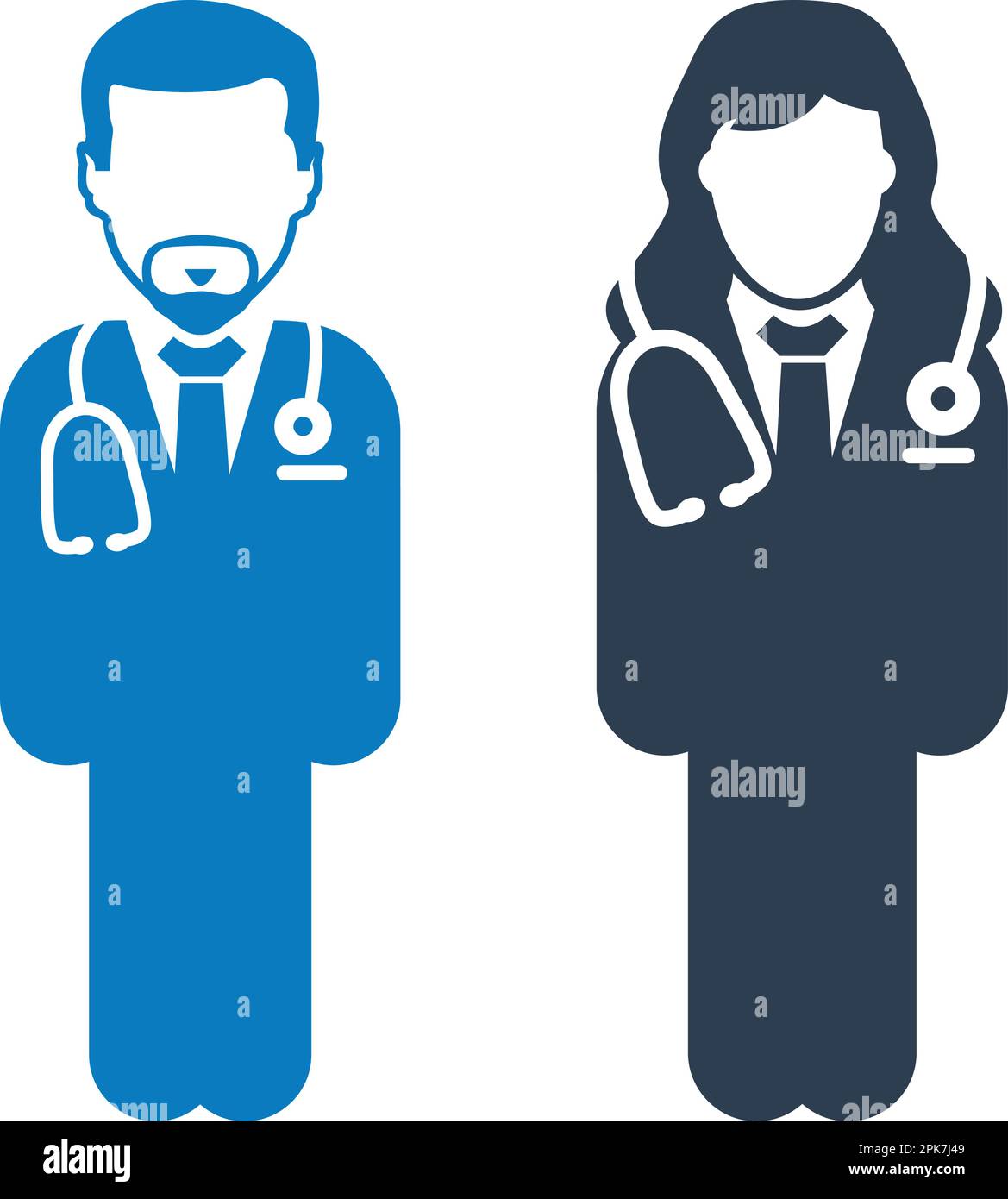Standing male and female doctor icon. Flat style vector EPS Stock ...