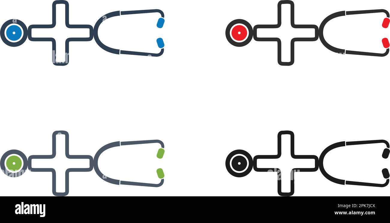 Stethoscope Icon Set. Flat style vector EPS Stock Vector Image & Art ...